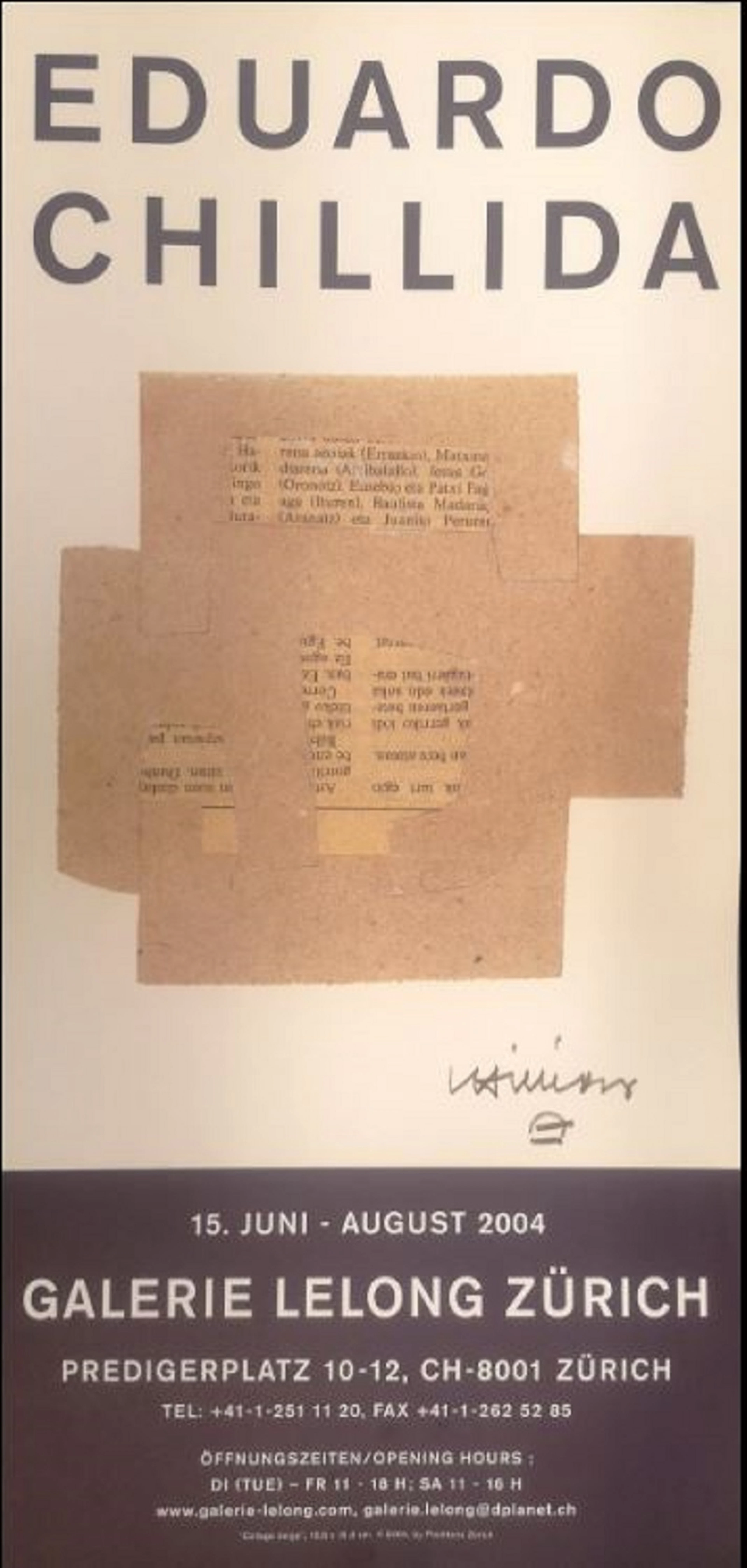 Eduardo Chillida - Galerie Lelong, 2004 - Affiche lithographique signée