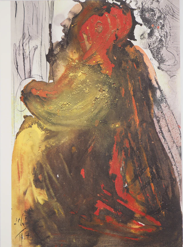 Salvador DALI : Biblia Sacra - La Prière de David - Lithographie Signée