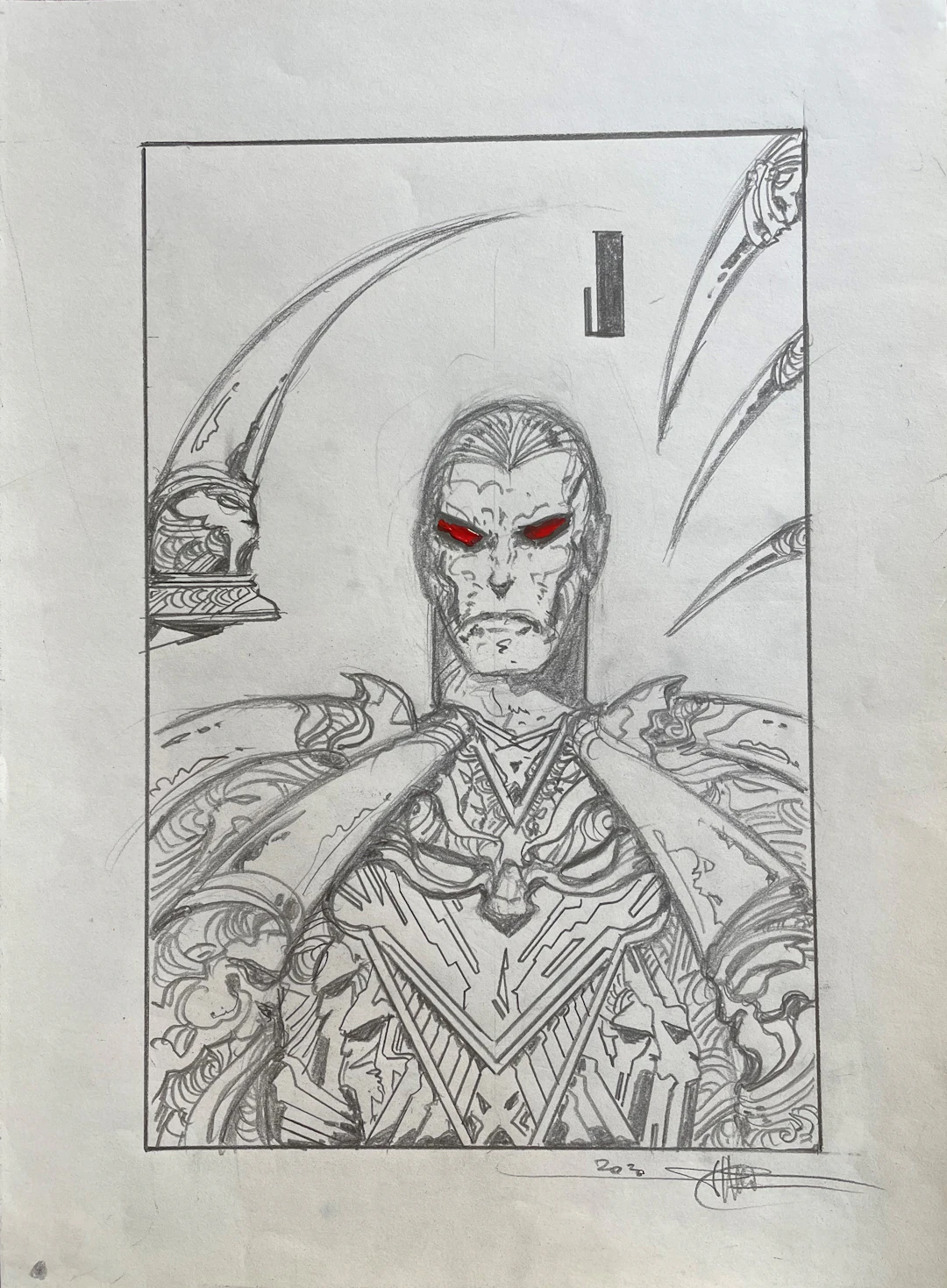 Philippe DRUILLET – Guerrier – Dessin original signé – 2020