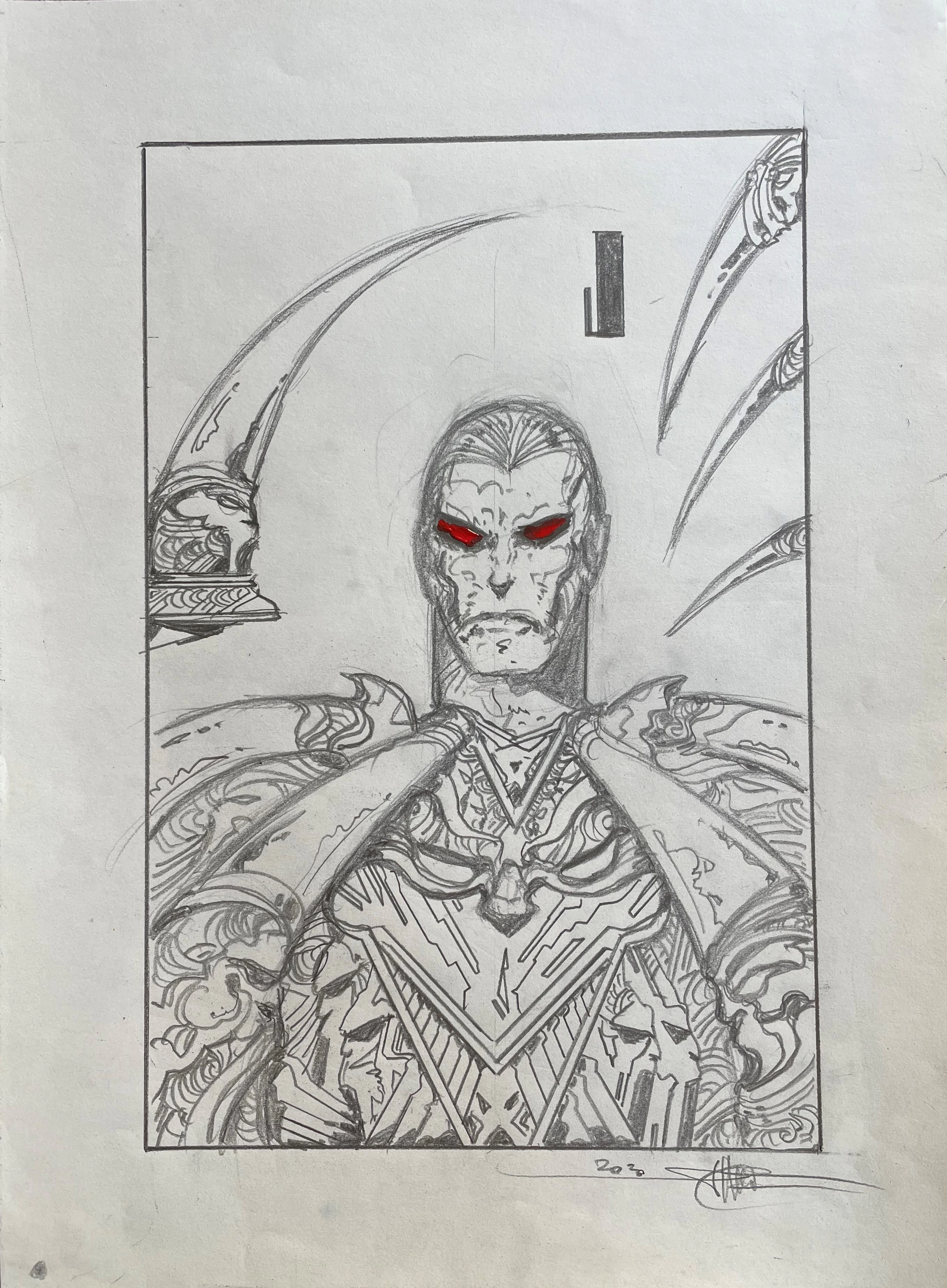 Philippe DRUILLET – Guerrier – Dessin original signé – 2020