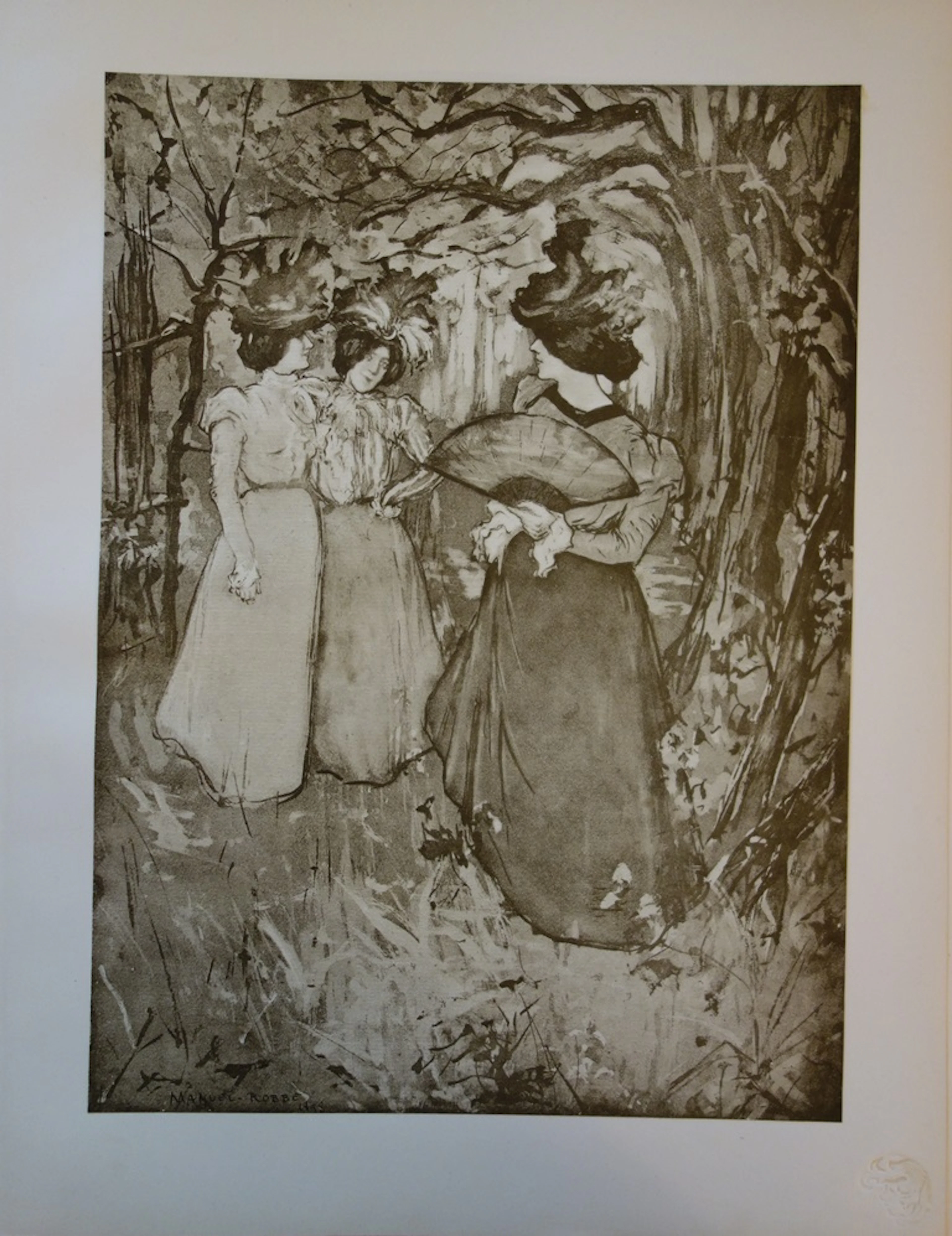 Manuel ROBBE - Menuet d’automne, 1897 - Lithographie signée