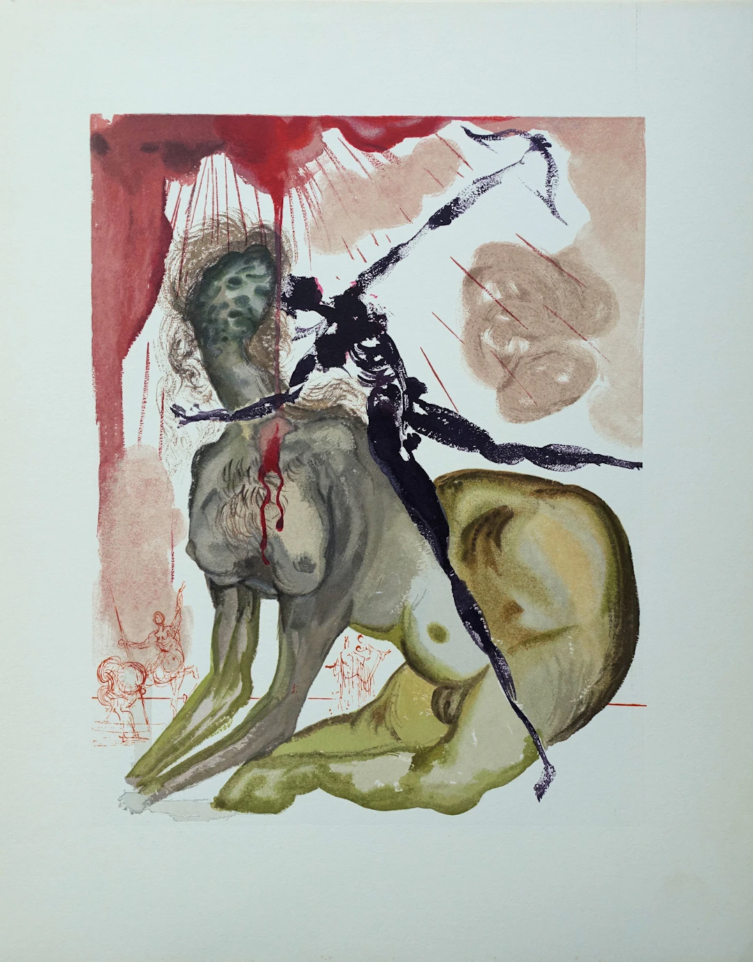 Salvador DALI : Le minotaure, Bois gravé original