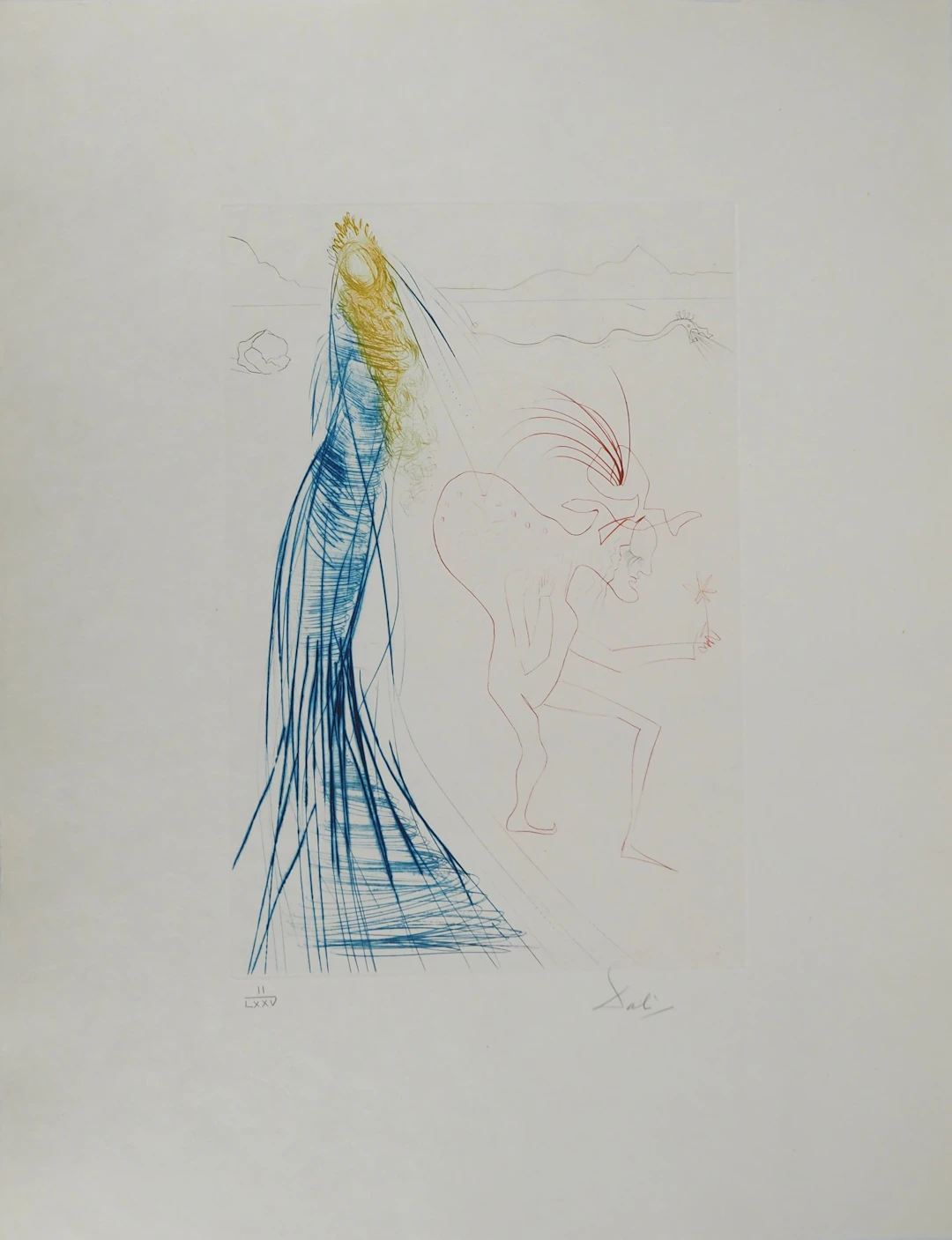 Salvador DALI : Frocin, le mauvais nain, Gravure originale signée