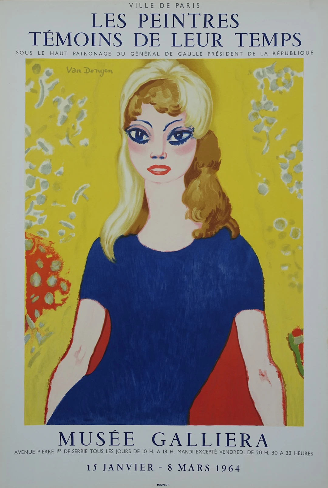 Kees VAN DONGEN : Brigitte Bardot, Affiche lithographique, 1964