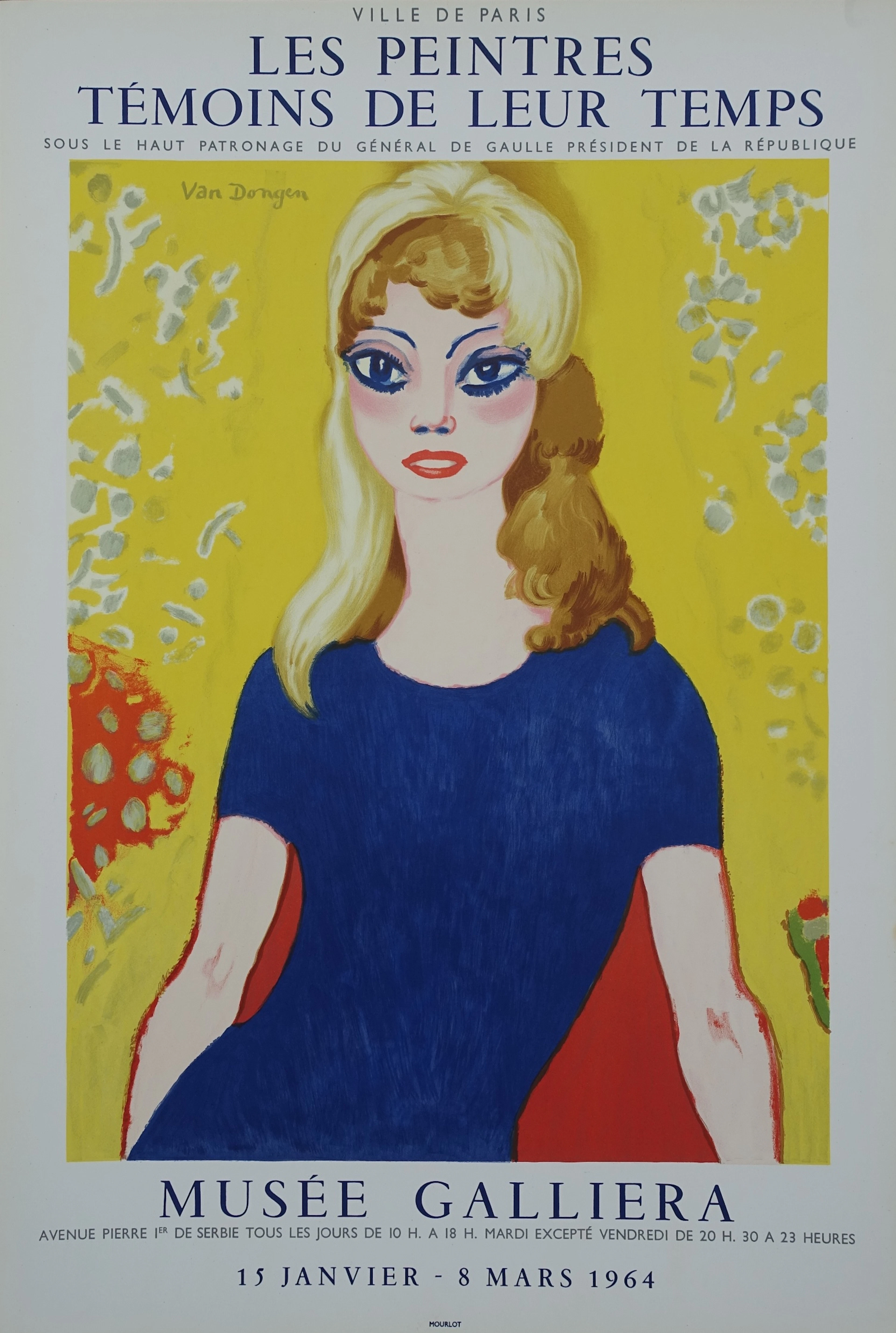 Kees VAN DONGEN : Brigitte Bardot, Affiche lithographique, 1964