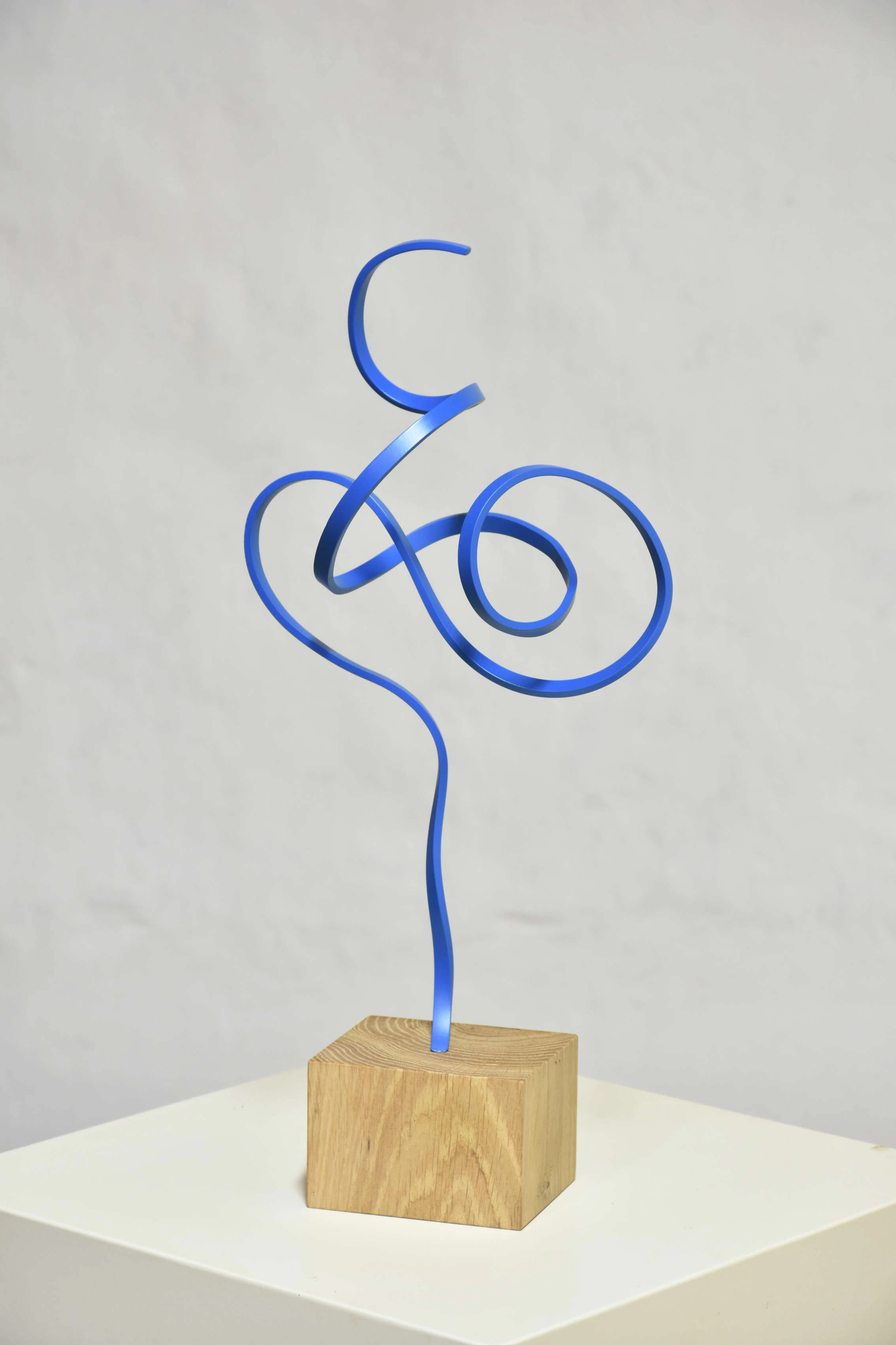 Yannick Bouillault - Serpentant - bleu - sculpture en Acier