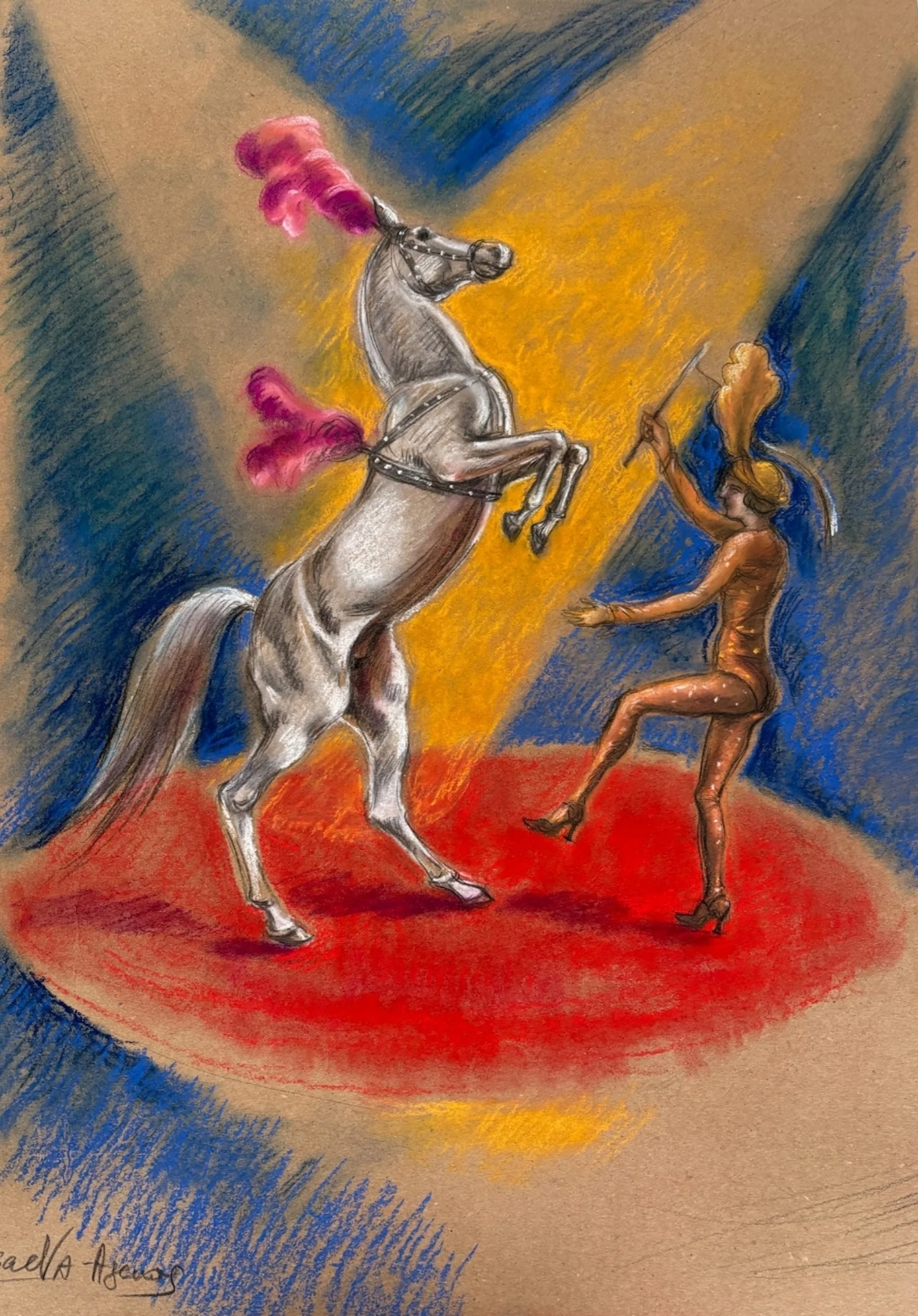 Véronika Issaeva-Agenos - Cirque, 2023 - Pastel