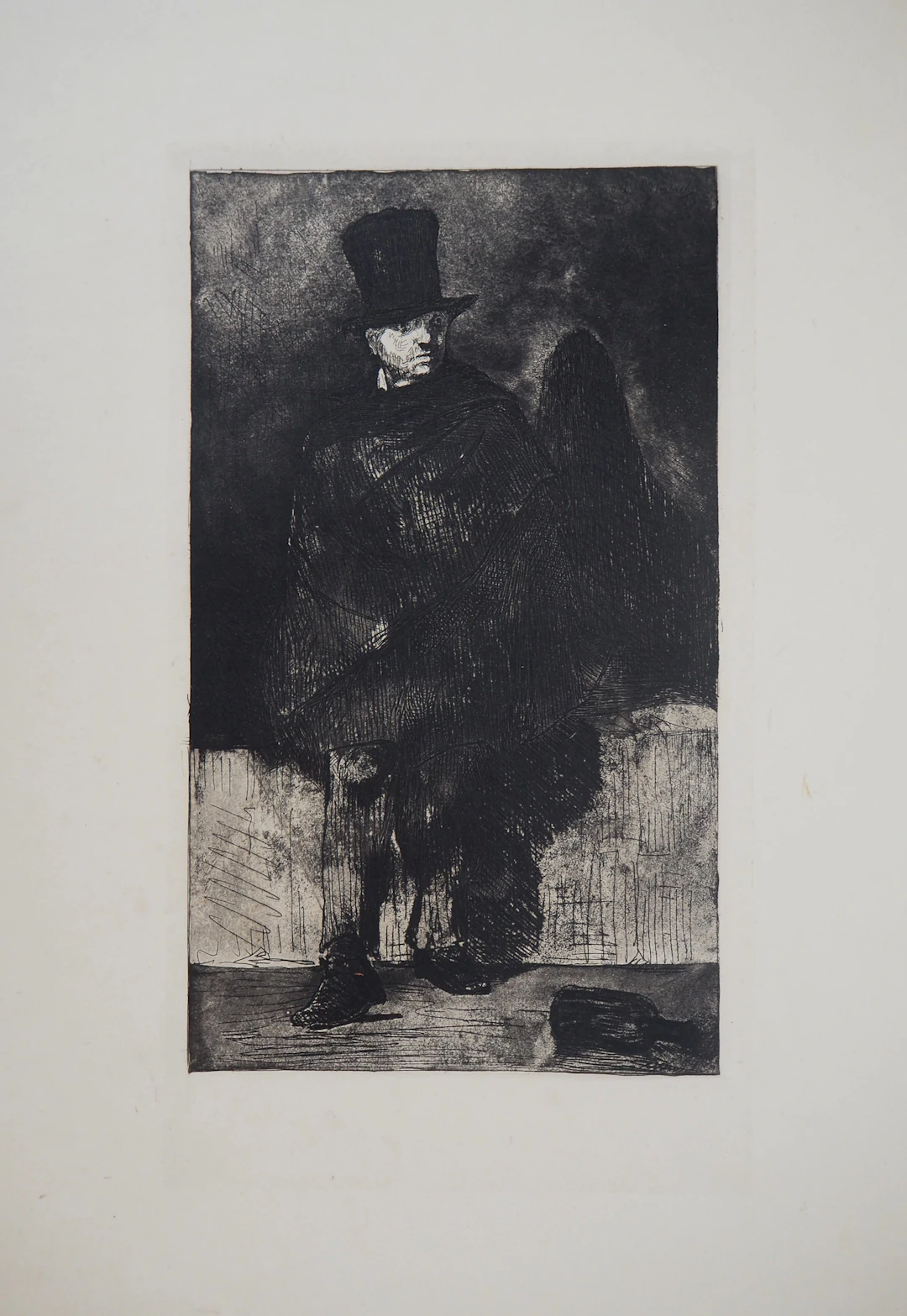 Edouard MANET - Le Buveur d’absinthe. 1860 - Gravure originale