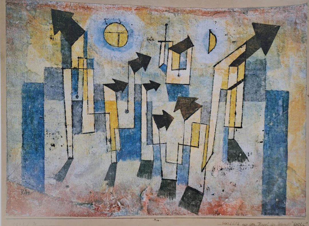 Paul klee (d’après) - Fresque provenant du Temple du Désir, là-bas - Affiche