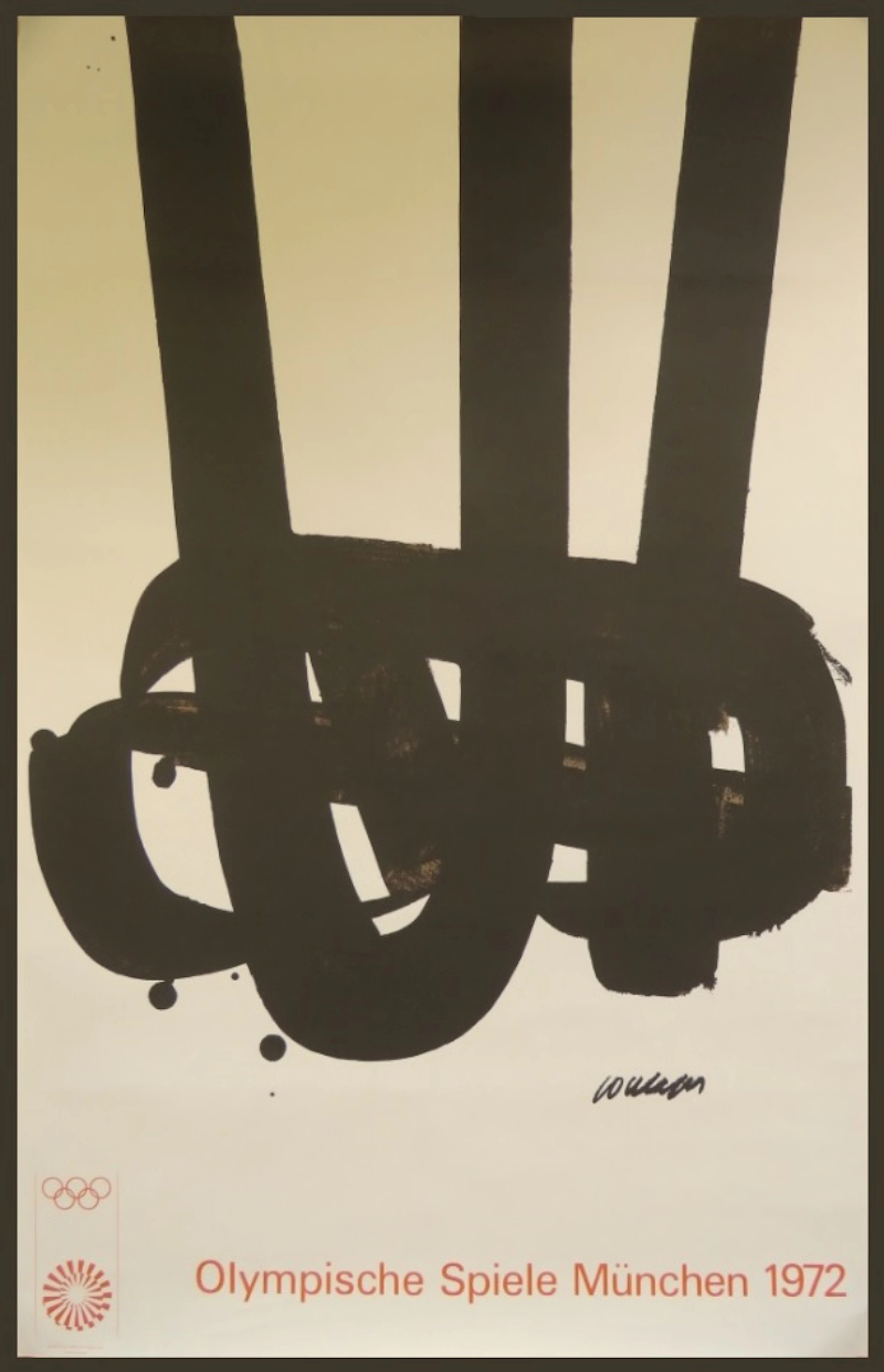 Pierre Soulages - lithographie originale - Jeux Olympiques de Munich - 1972