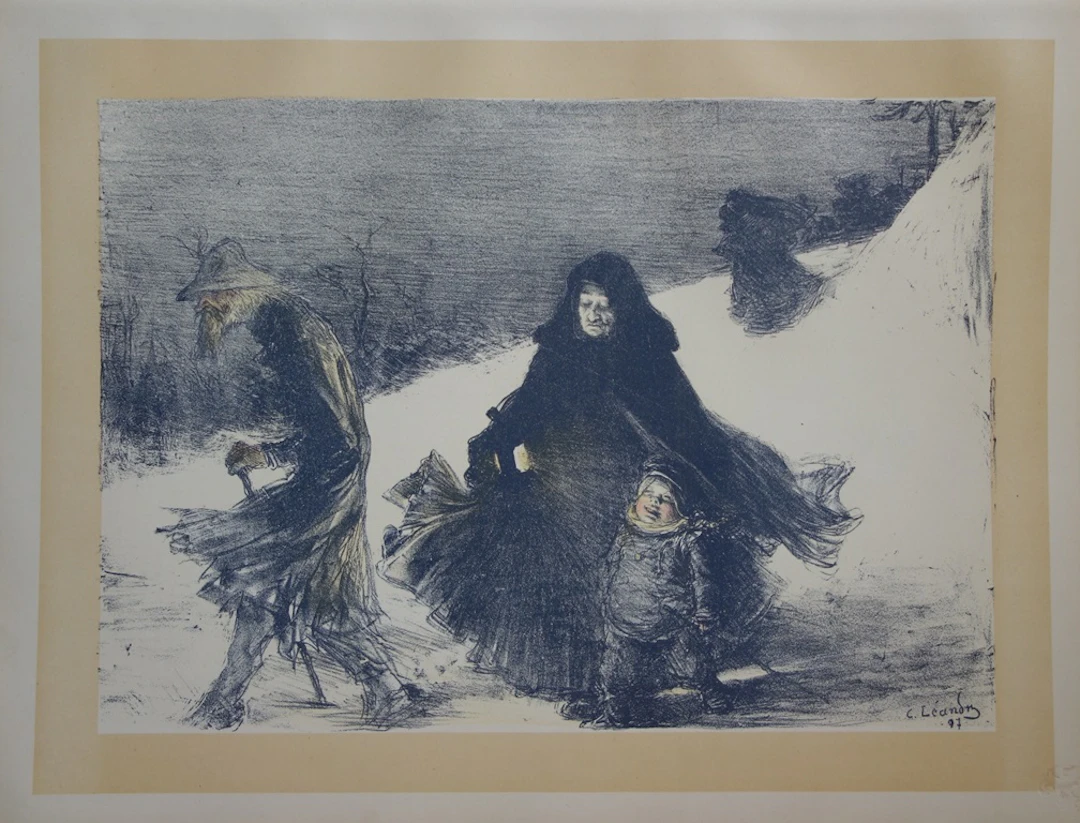 Charles LEANDRE - NOEL, Lithographie originale signée (1897)