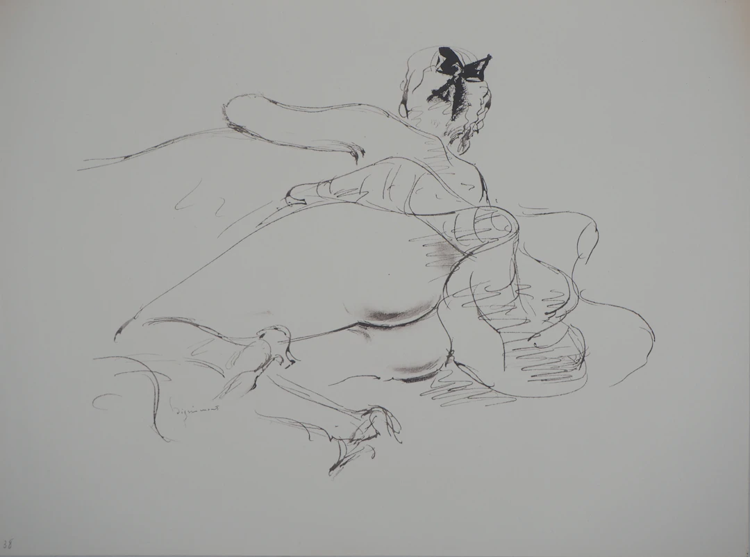 André DIGNIMONT - Le jupon relevé, 1946 - Lithographie originale signée