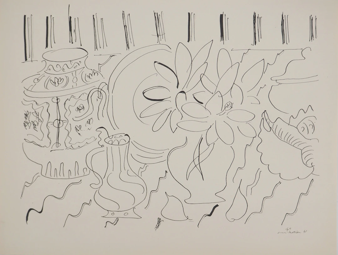 Henri MATISSE : Vase aux marguerites, Lithographie signée