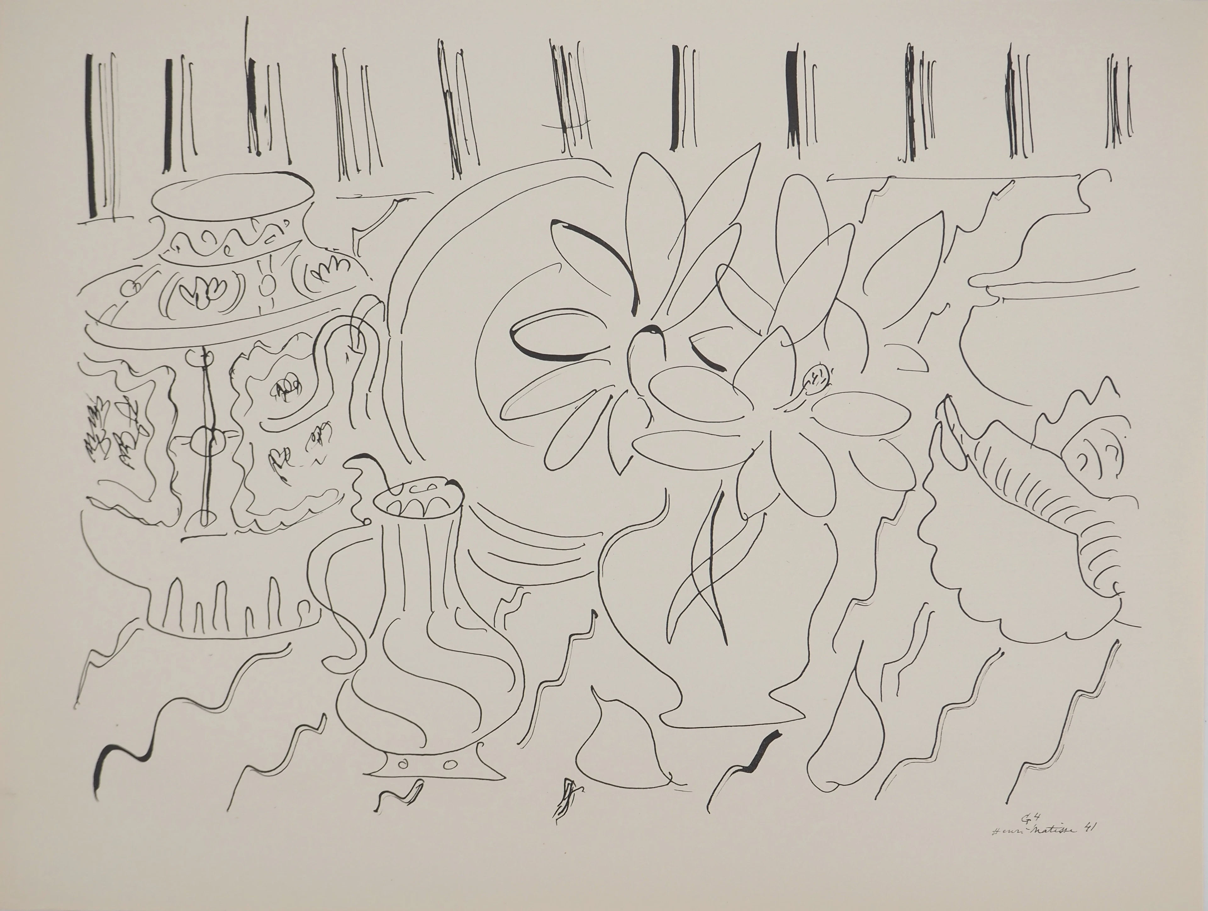 Henri MATISSE : Vase aux marguerites, Lithographie signée