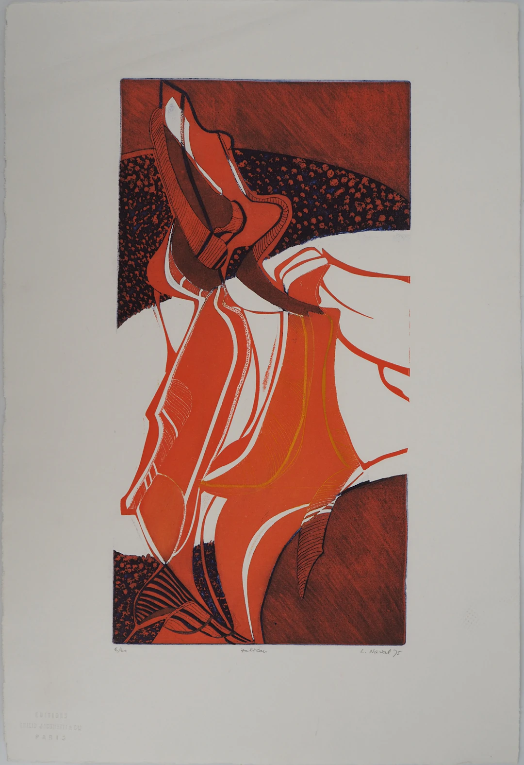 Luce NAVAL (1938), Pélican - Gravure sur cuivre originale, aquatinte Signée