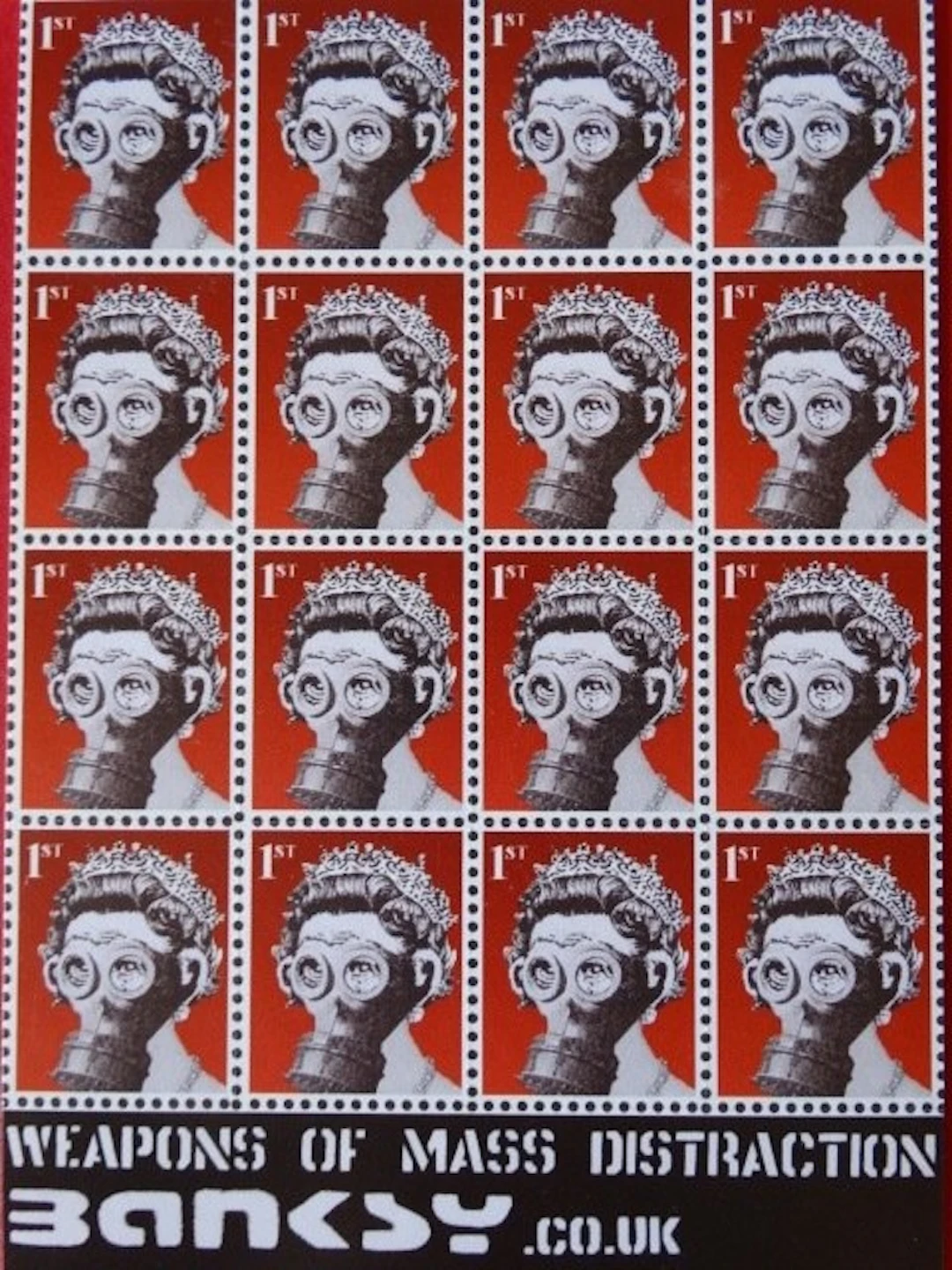 Banksy - Armes de distraction massive, bande de 16 timbres