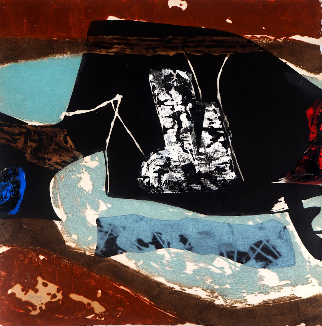 LIONEL : Composition abstraite - Gravure en carborundum
