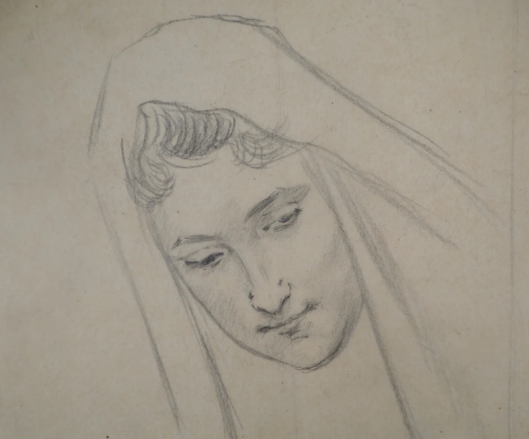 Léopold Franz KOWALSKI: Portrait de Camille, dessin original