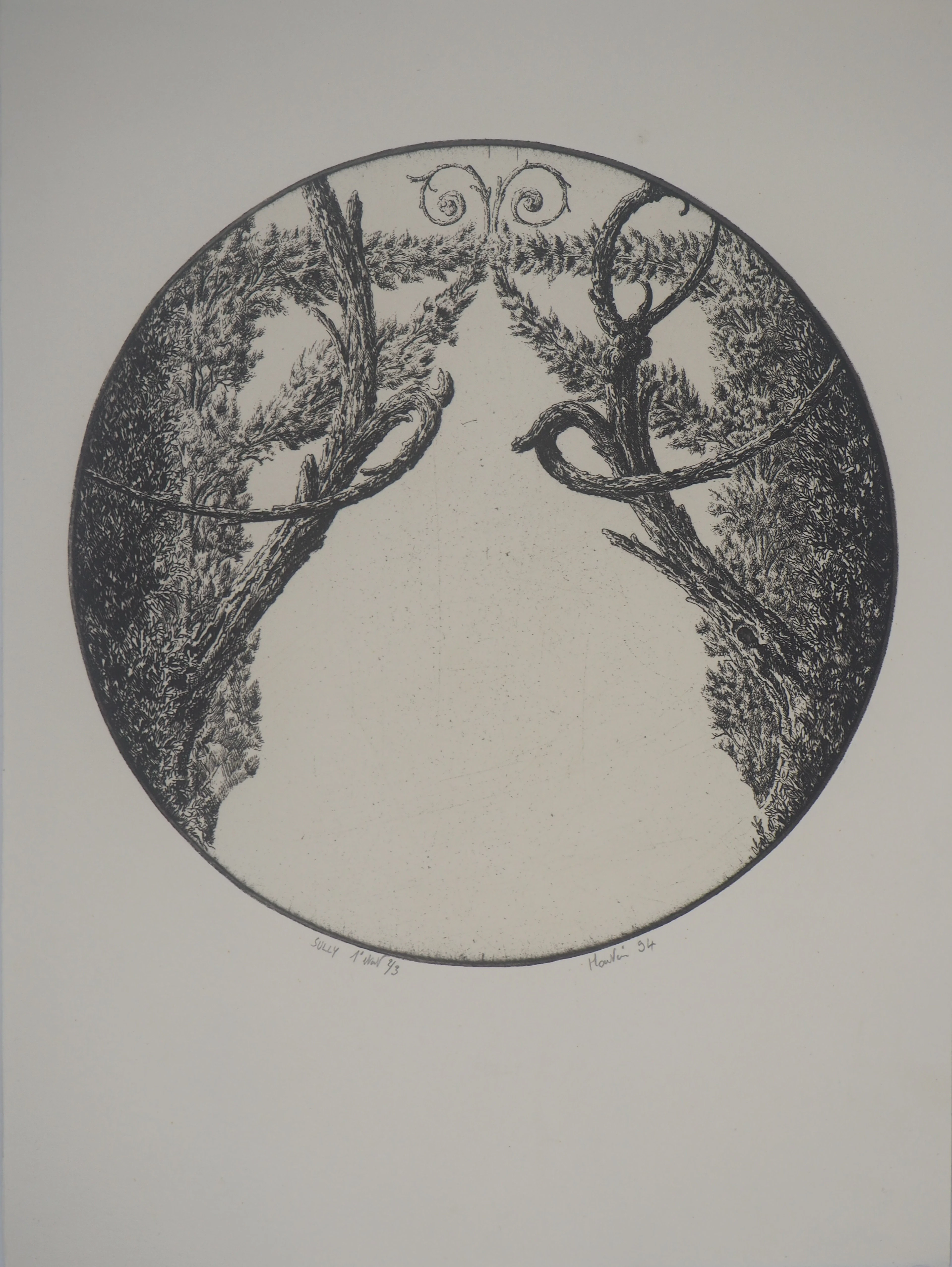 François HOUTIN - Sully, 1994 - Gravure originale signée