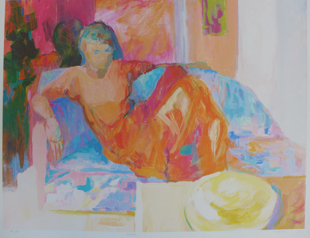 Monique BARONI - Détente - Lithographie signée au crayon