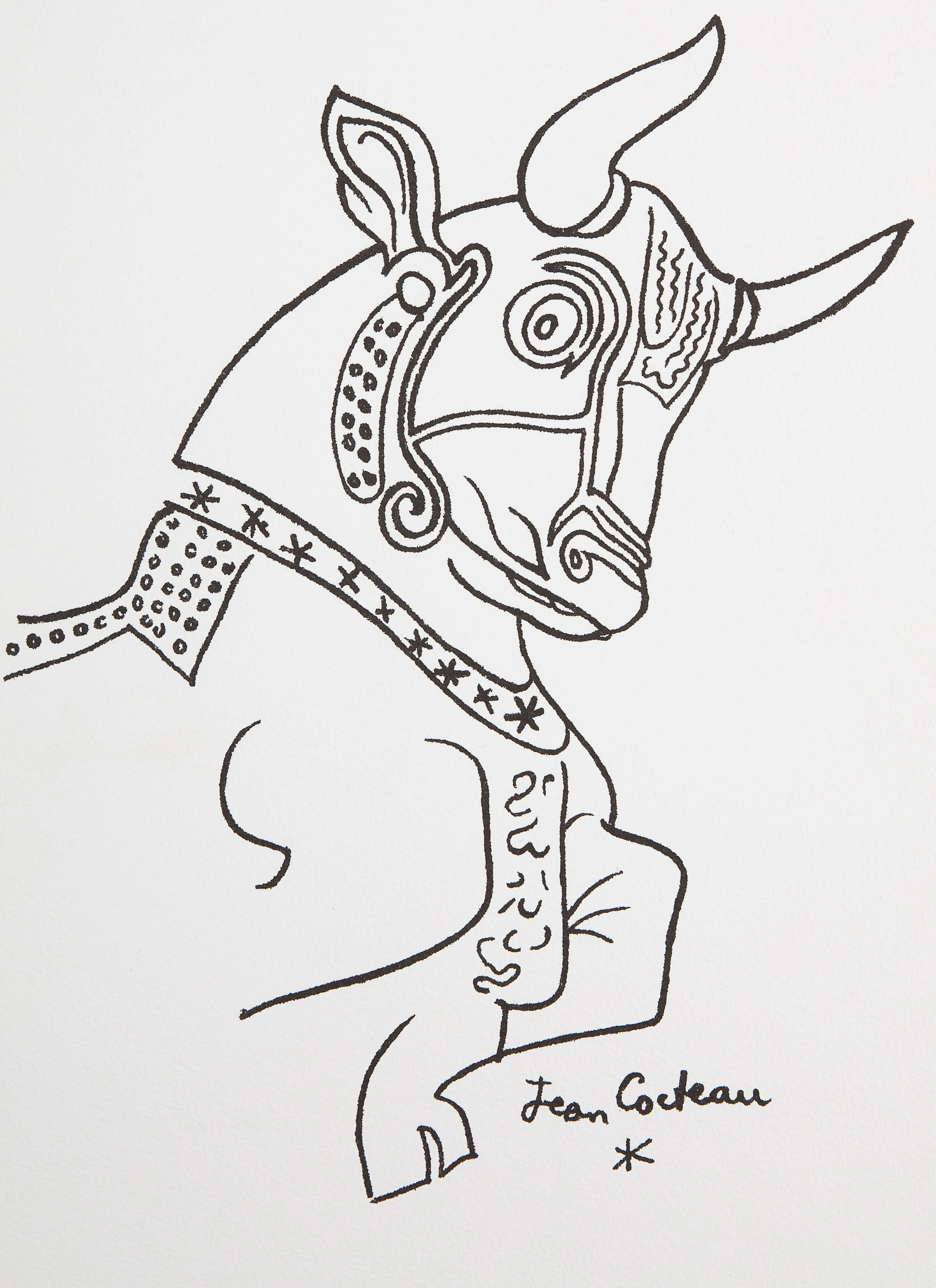 Jean COCTEAU : Taureau - Lithographie signée