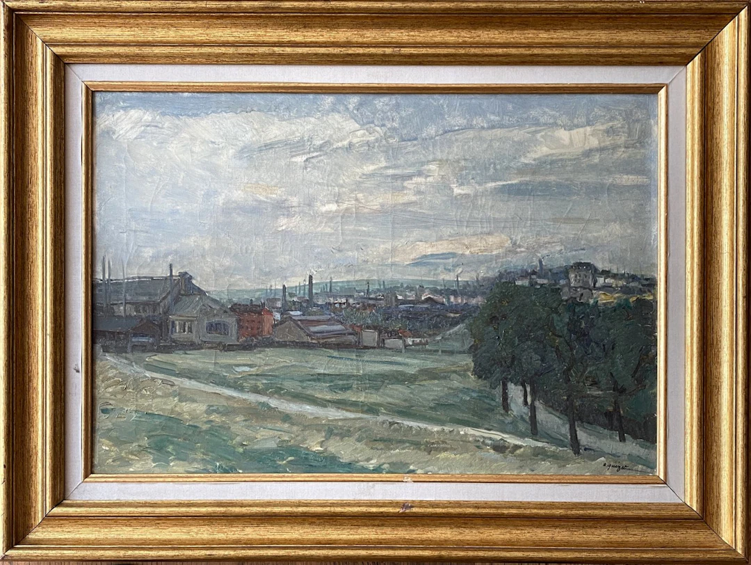Alphonse QUIZET - Vue sur la banlieue de Paris, 1930 - Huile sur toile signée