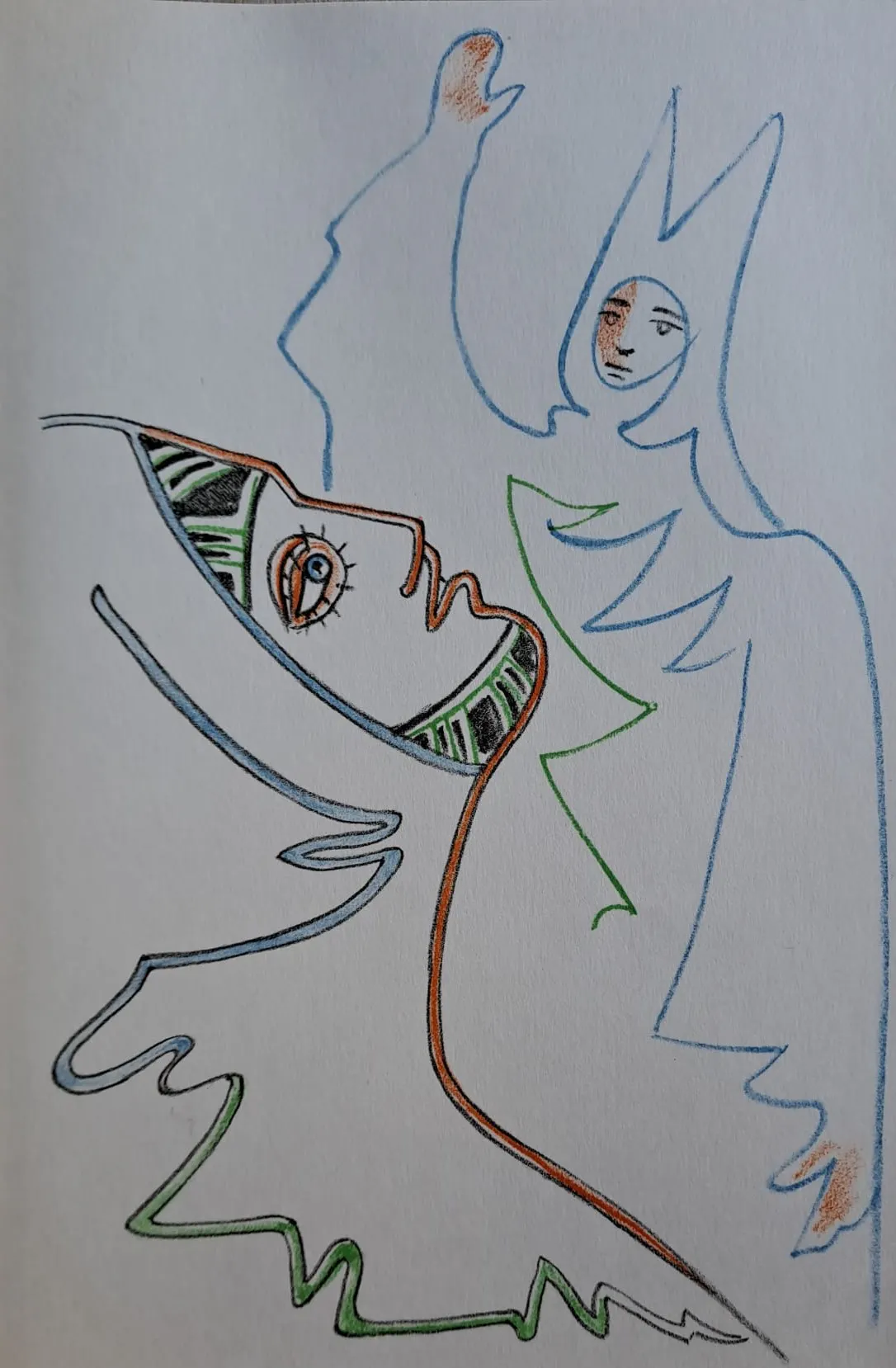 Jean Cocteau - La bénédiction - Lithographie originale en couleur