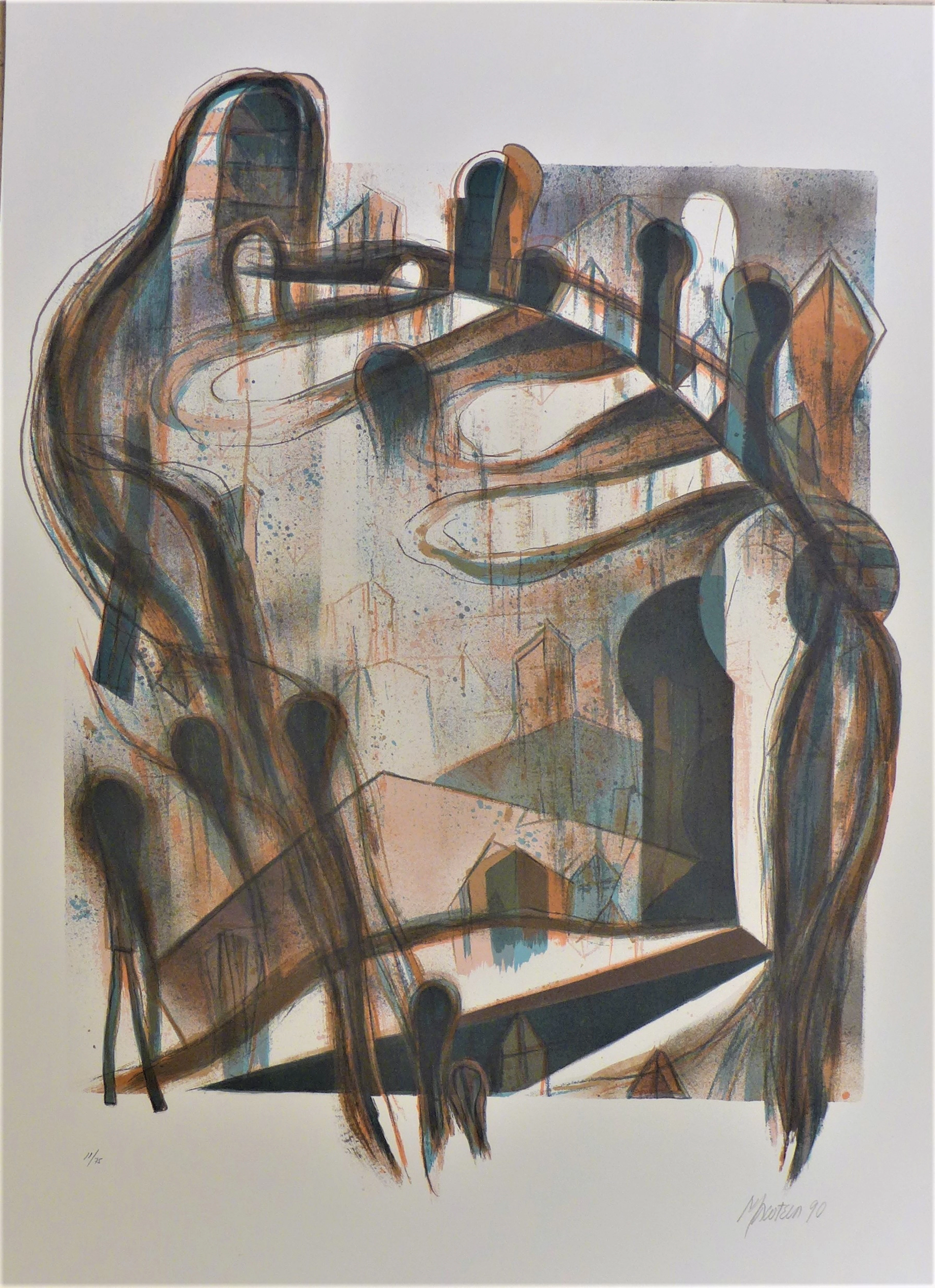 Gabriel MACOTELA - Nocturno y sombras, 1990 - Lithographie