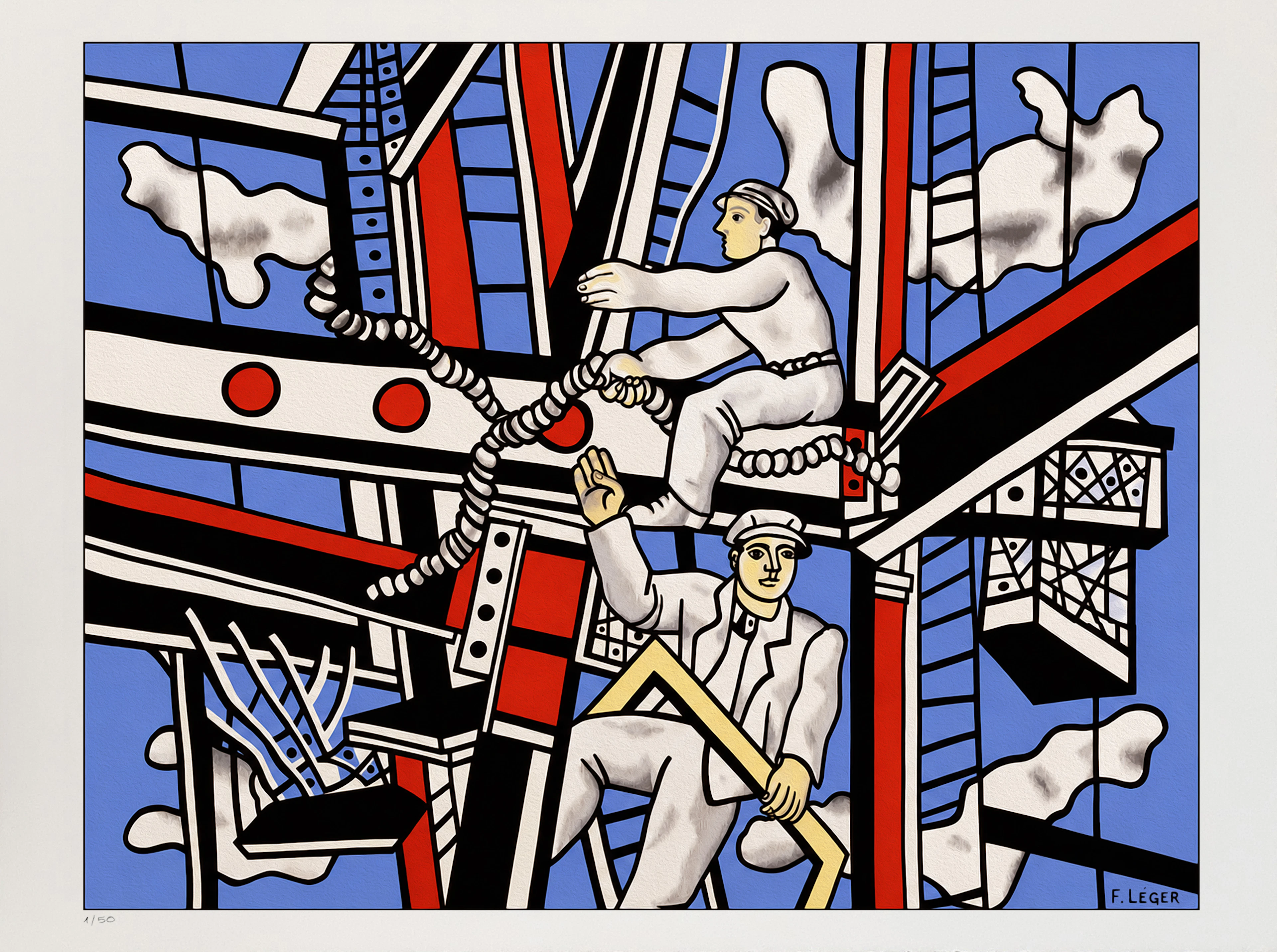 Fernand Léger (d’après), Les anciens constructeurs, sérigraphie sur