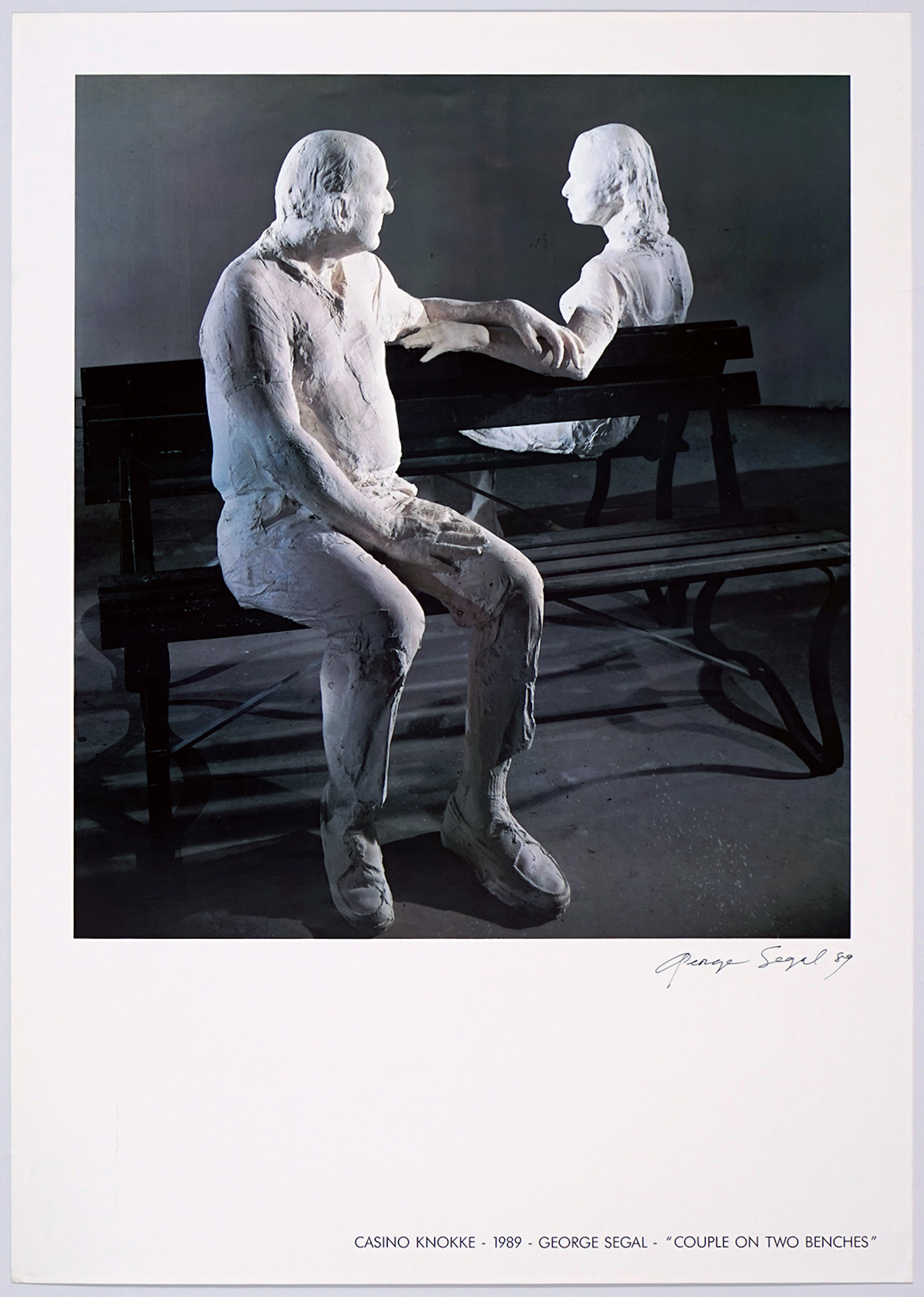 George SEGAL - Couple on two benches, 1989 - Impression offset