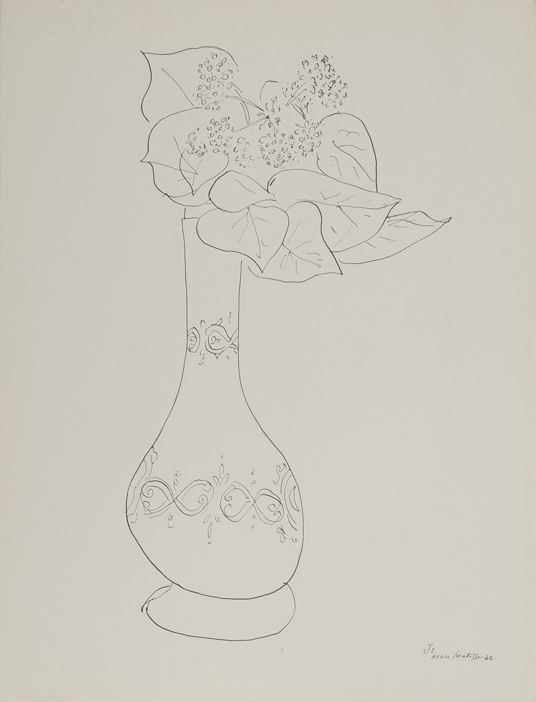 Henri MATISSE : Bouquet de gui en fleurs, Lithographie signée