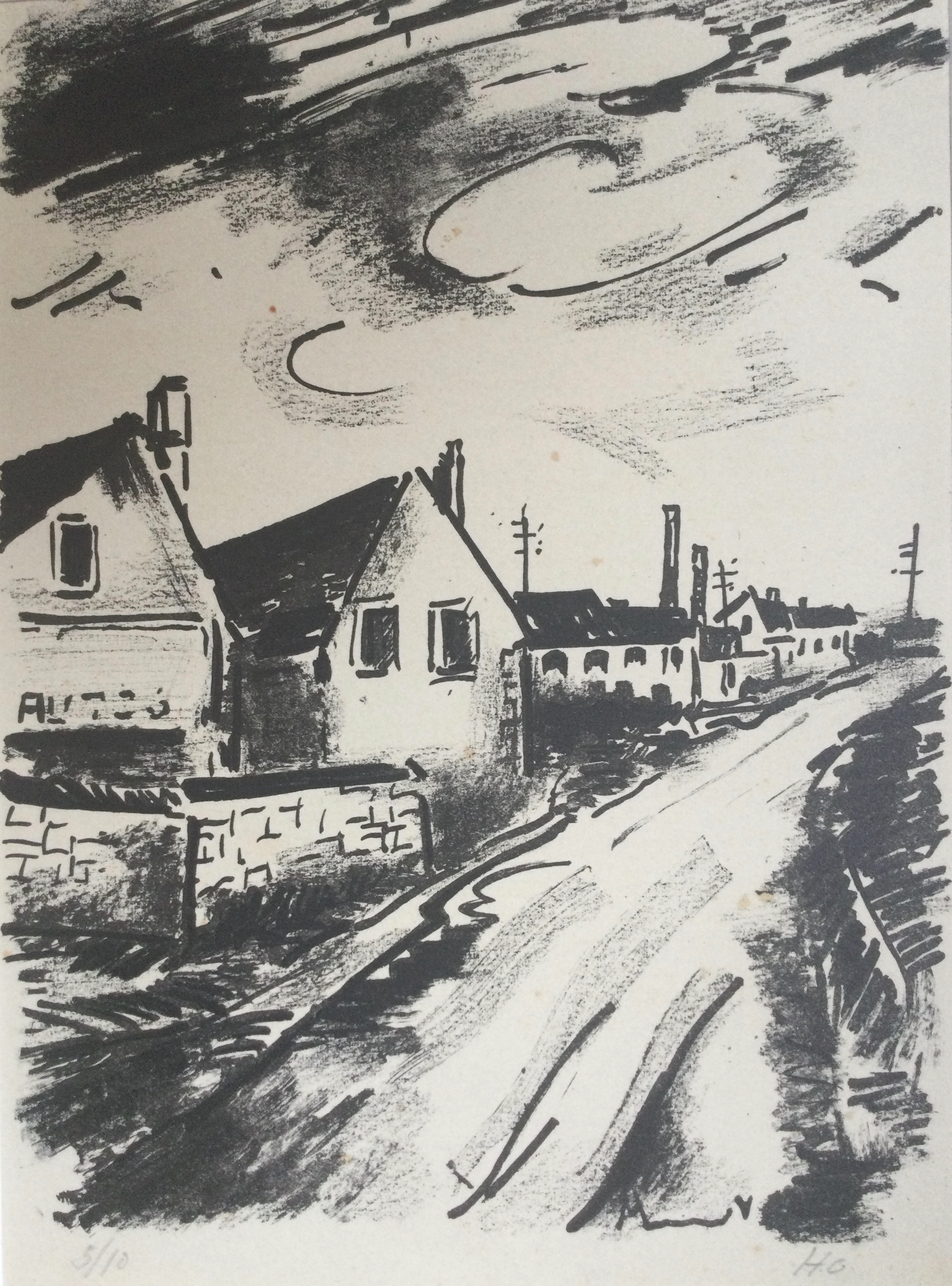 Maurice de VLAMINCK - Environ de Verrières, 1956 - Lithographie