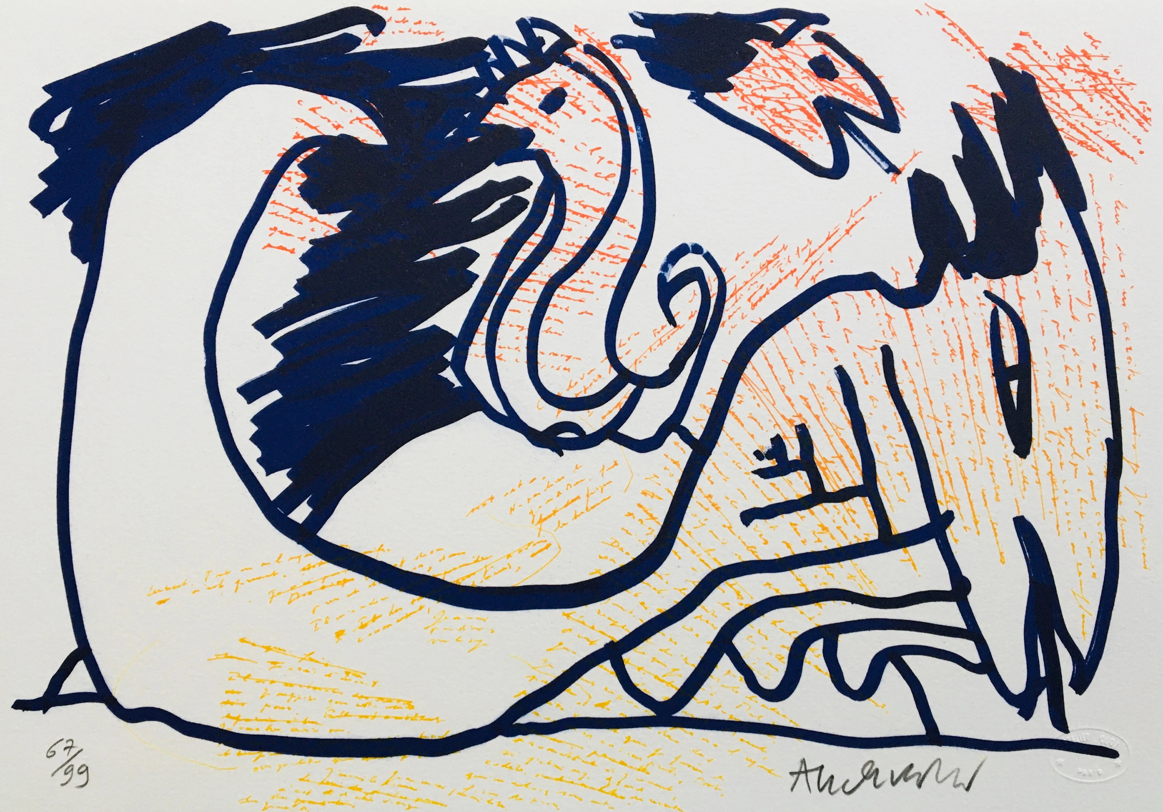 Pierre ALECHINSKY - Sans-titre, 2013 - Lithographie originale signée au crayon