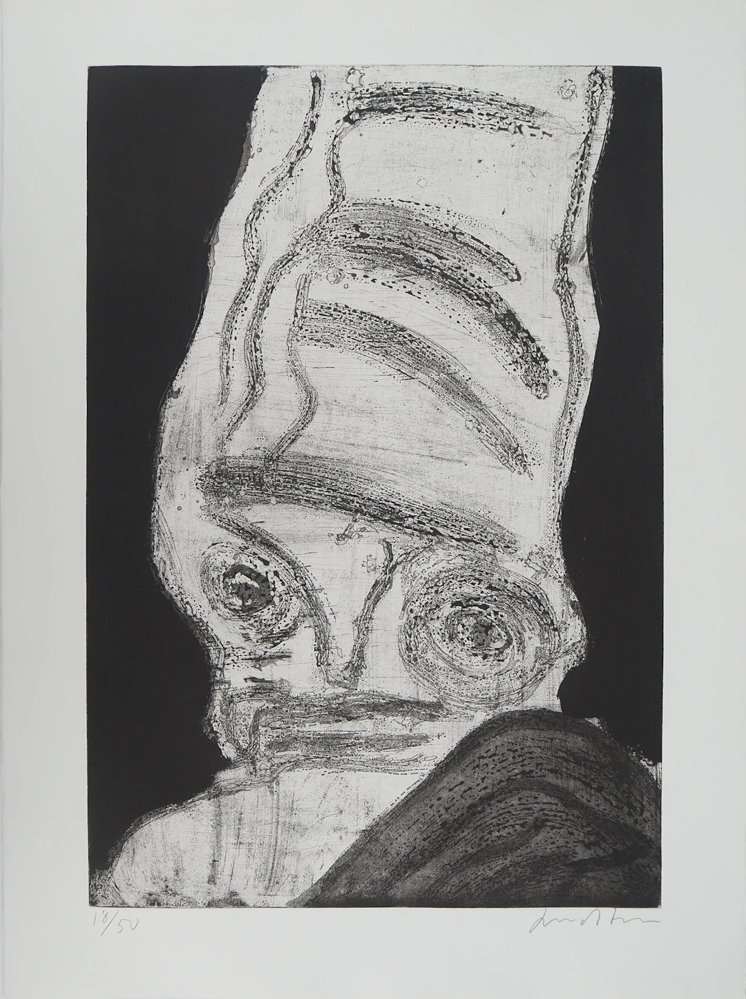 Bengt LINDSTROM : Le Chamane au chapeau, Gravure originale signée