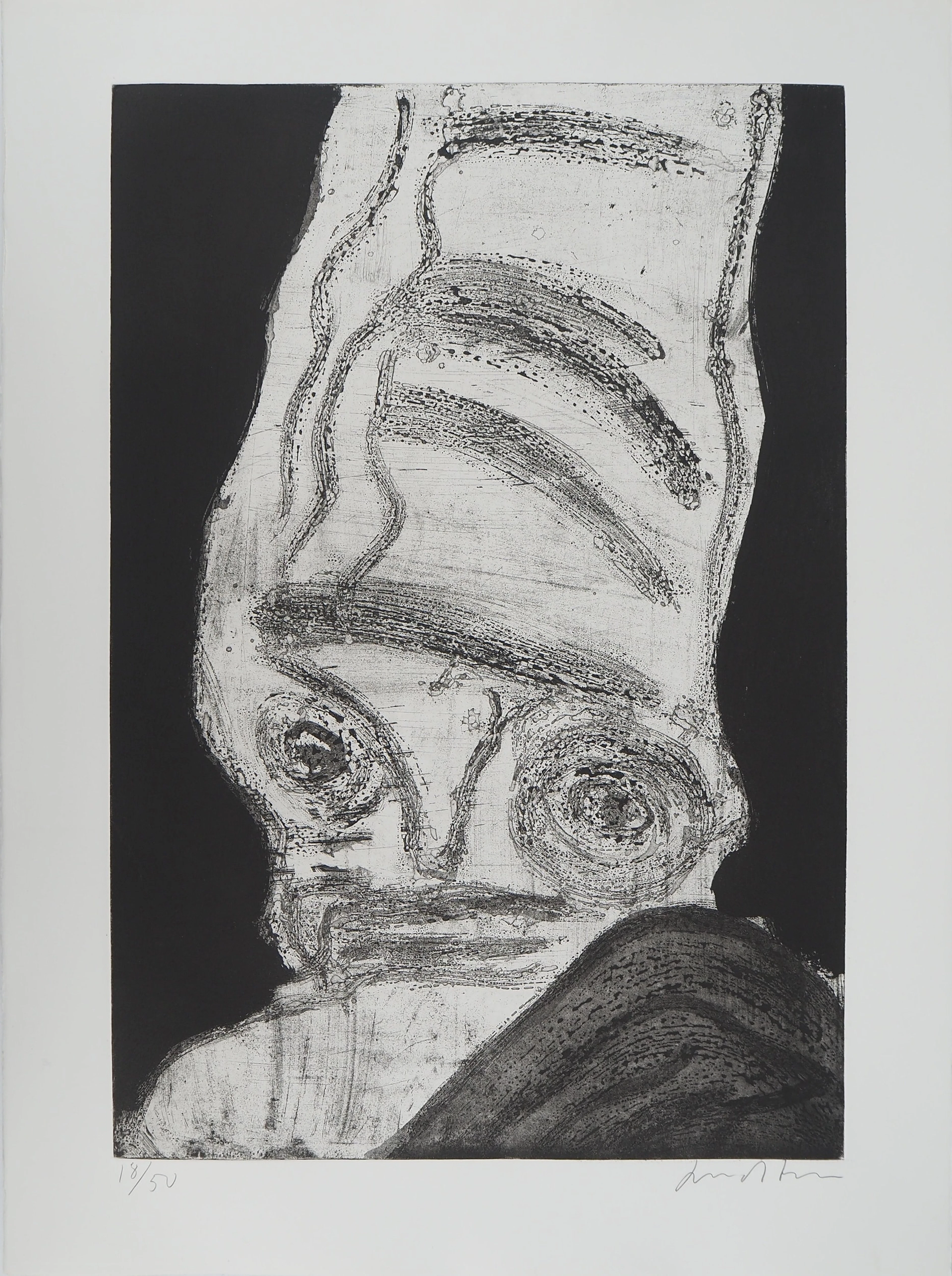 Bengt LINDSTROM : Le Chamane au chapeau, Gravure originale signée