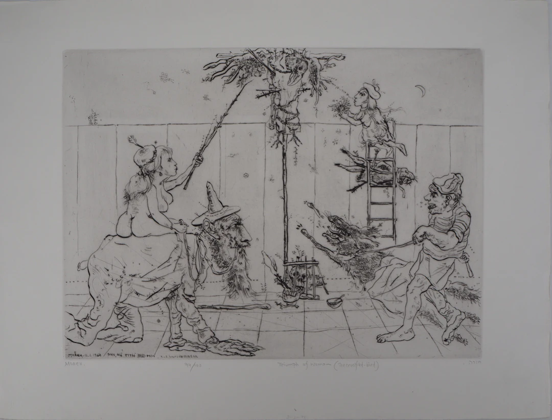 Mordecaï MOREH : Triomphe de la femme - Gravure originale signée
