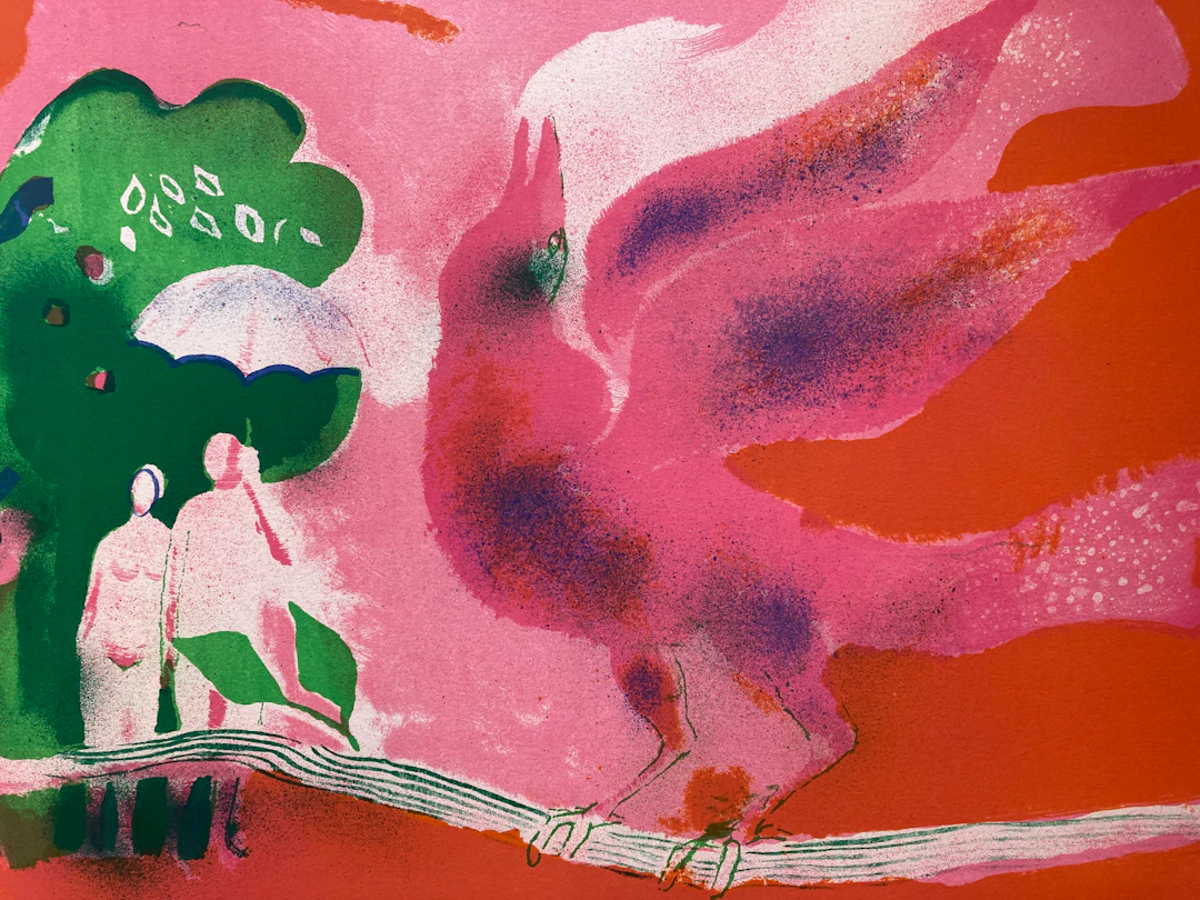 Paul GUIRAMAND - "Oiseau de feu", lithographie signée