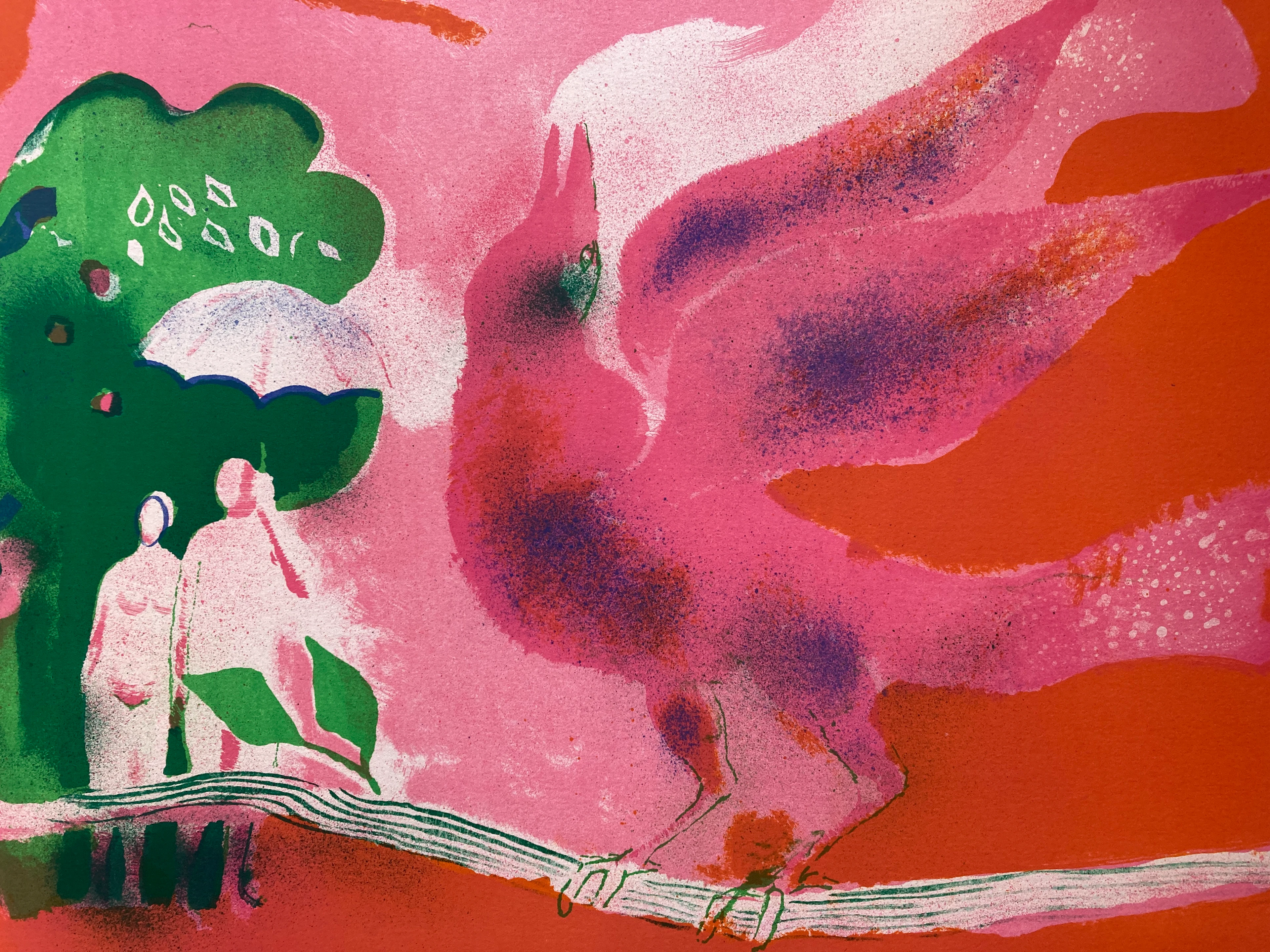 Paul GUIRAMAND - "Oiseau de feu", lithographie signée