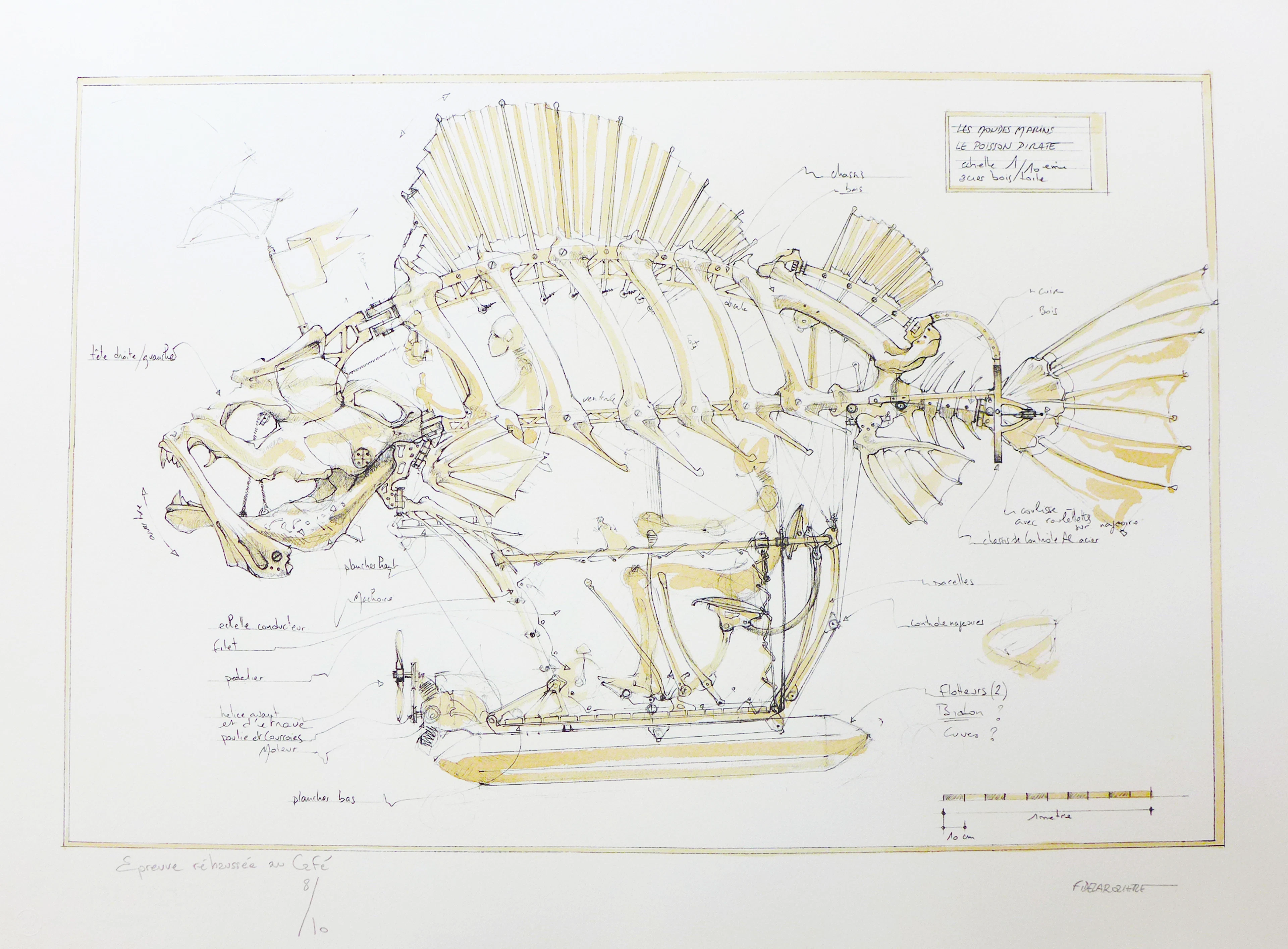 François DELAROZIERE - Le poisson pirate, 2008 - Lithographie signée au crayon