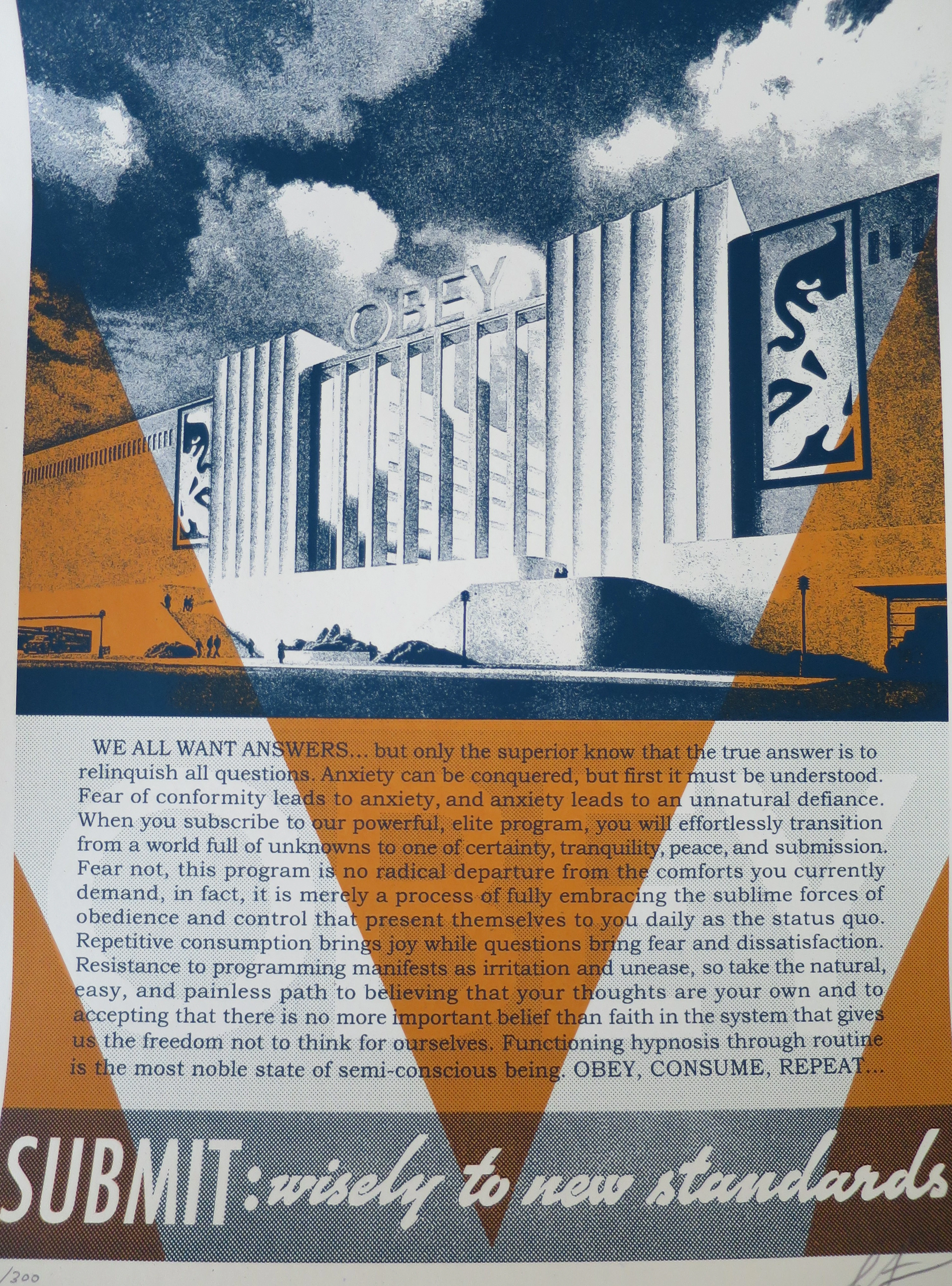 Shepard FAIREY (Obey) -Conformity Factory (Orange) - Sérigraphie signée