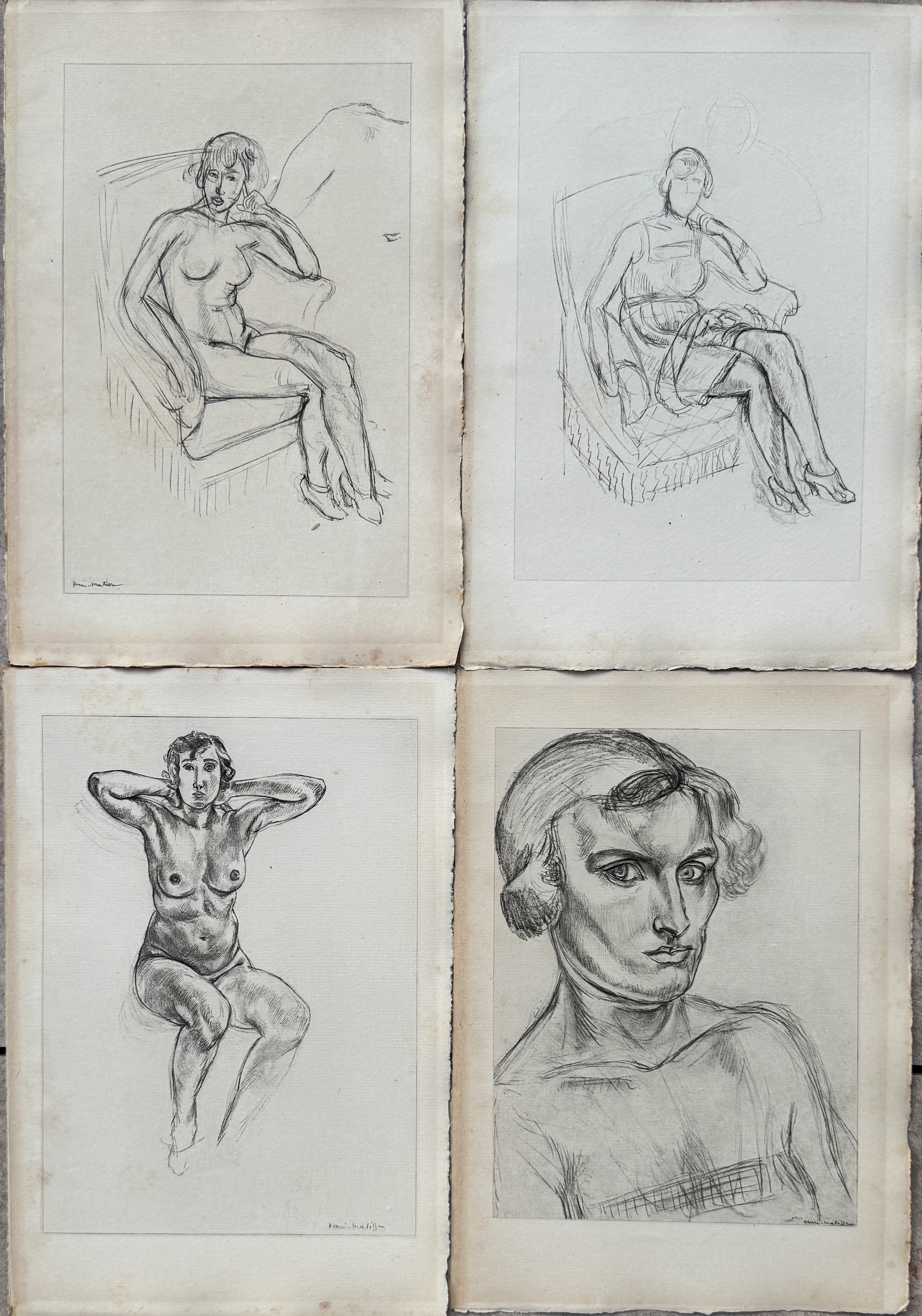 Henri Matisse - Portraits de femmes, 1920 - 4 lithographies signée planche