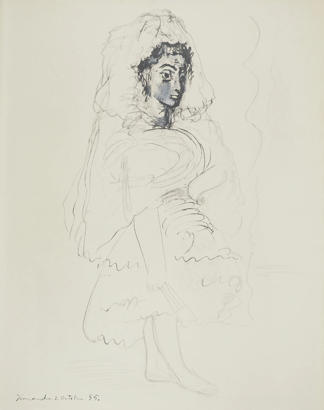 Pablo PICASSO : Portrait de Jacqueline, Lithographie et pochoir