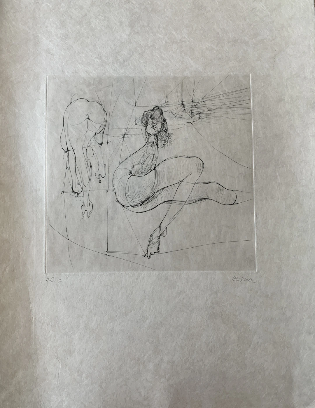 Hans BELLMER - Filles dans la rue, 1971 - Gravure signée au crayon