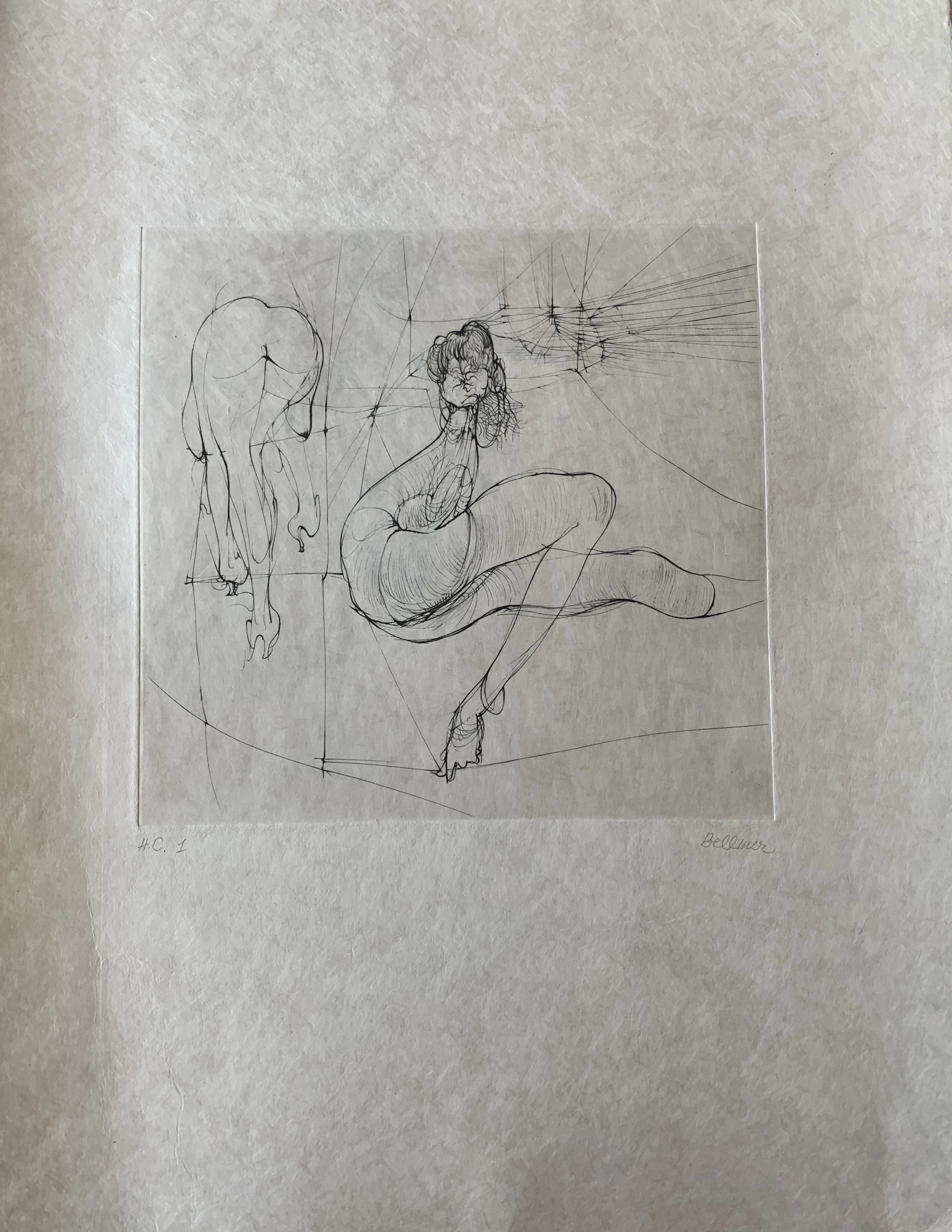 Hans BELLMER - Filles dans la rue, 1971 - Gravure signée au crayon