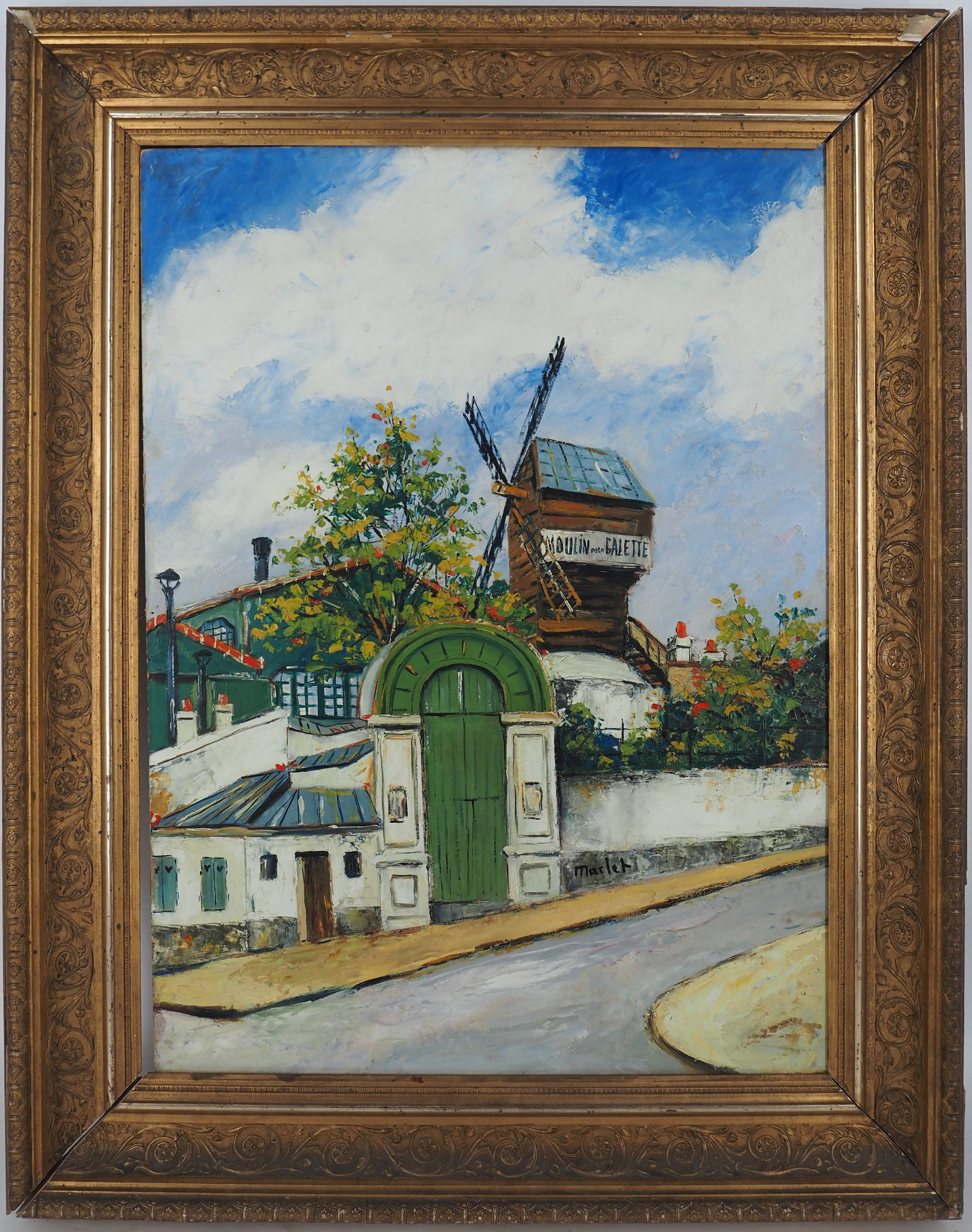 Elisée Maclet - Montmartre Moulin de la Galette, vers 1930 - Huile sur panneau