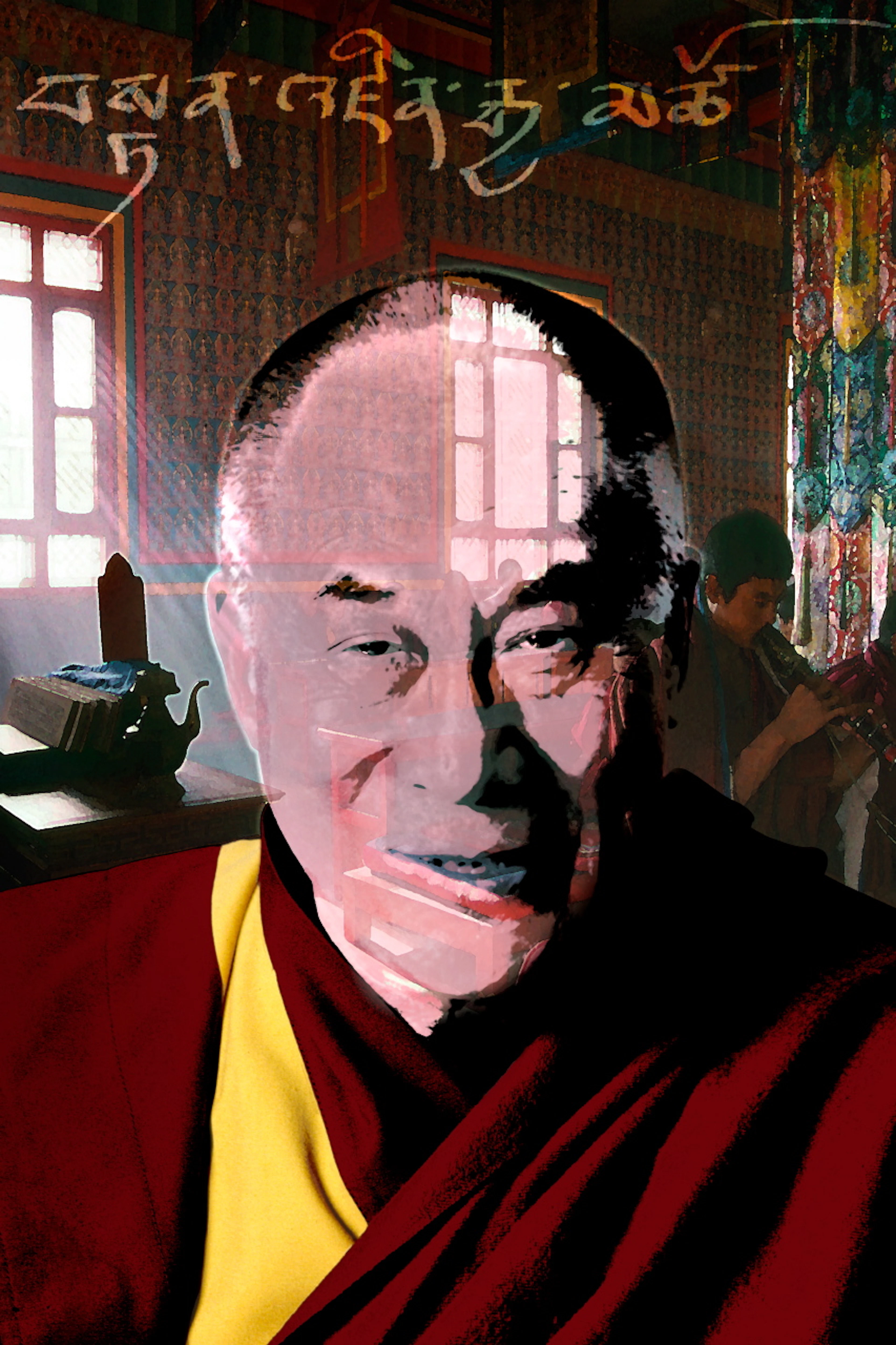 Francis APESTEGUY - Dalai Lama, 2007 - Tirage numérique signé