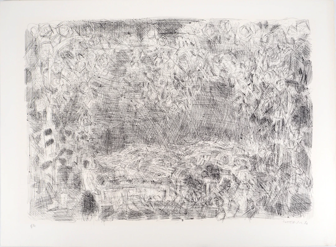 André COTTAVOZ - Foule en liesse, vers 1976 - Lithographie originale, signée