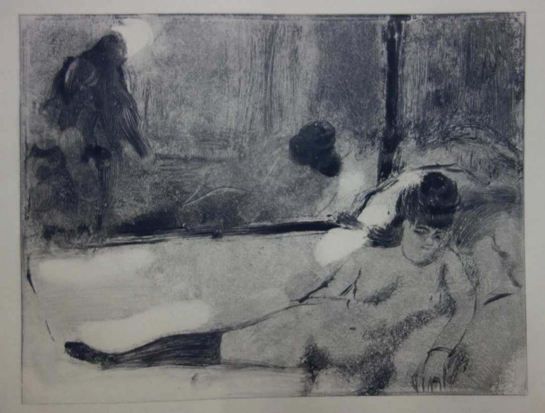 Edgar DEGAS - Le départ du client - Gravure originale, 1935