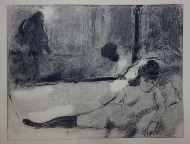 Edgar DEGAS - Le départ du client - Gravure originale, 1935