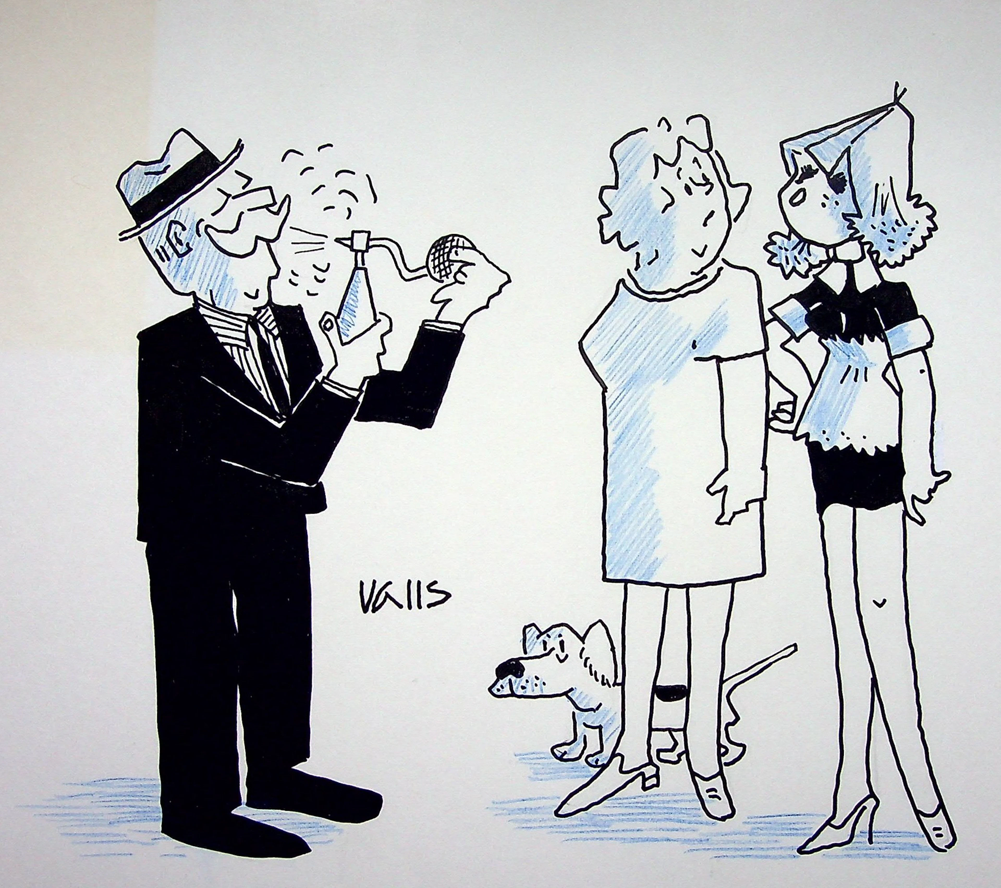 Guy VALLS : Le Dandy - Dessin original signé